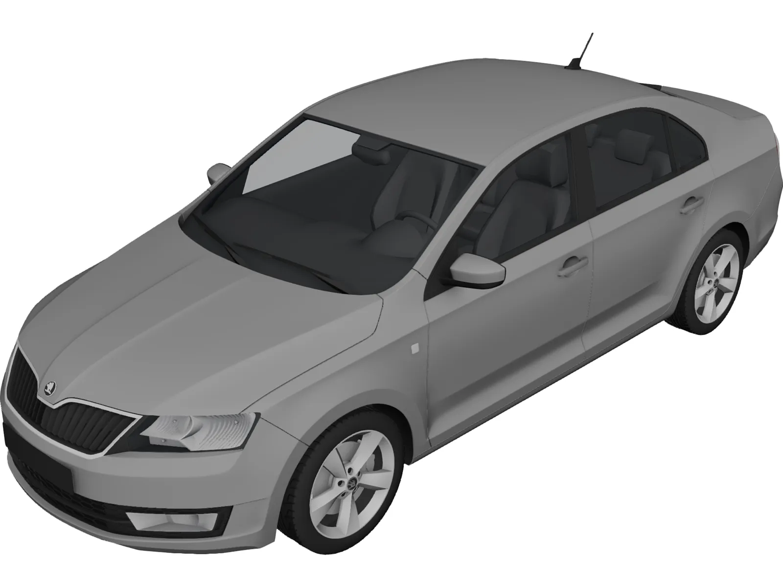 Skoda Rapid (2013) 3D Model main preview