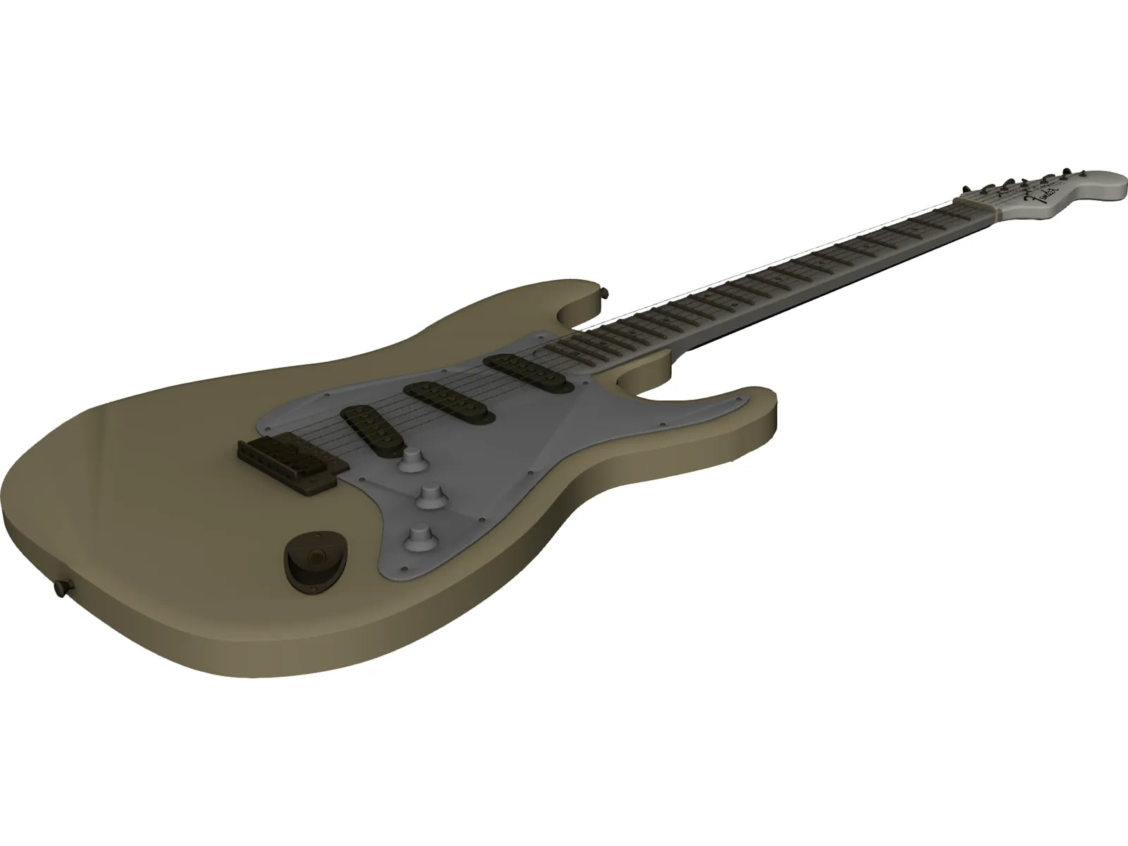 Fender Stratocaster Electric Guitar 3D Model main preview