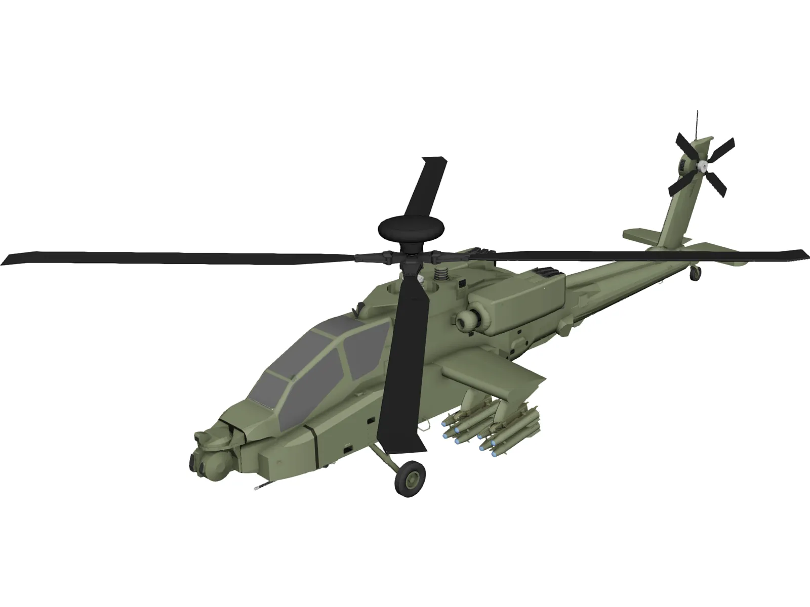 Boeing AH-64D Apache Longbow 3D Model main preview