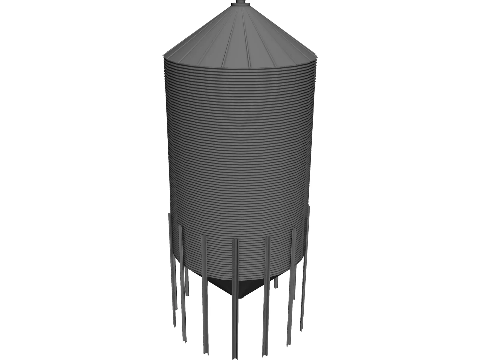 Hopper Tank 15 Foot 8 Ring 3D Model main preview