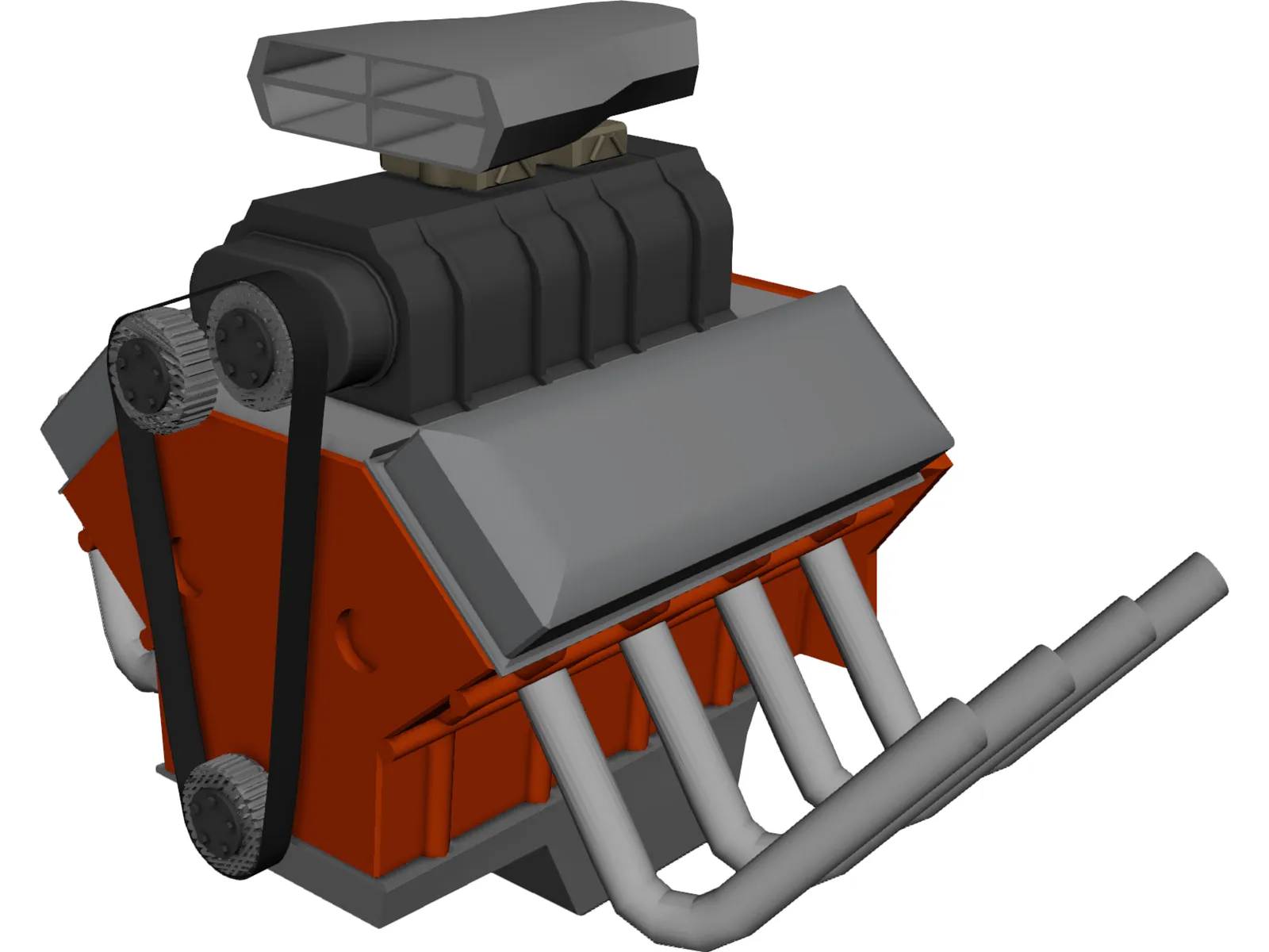 Funny Car Engine 3D Model main preview