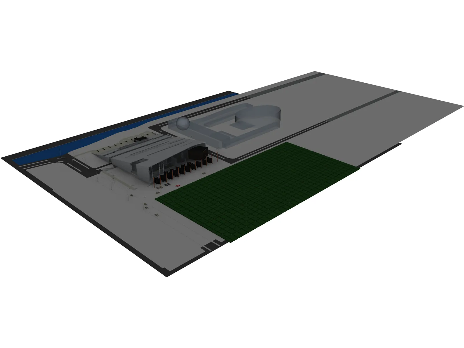 Factory Building 3D Model main preview