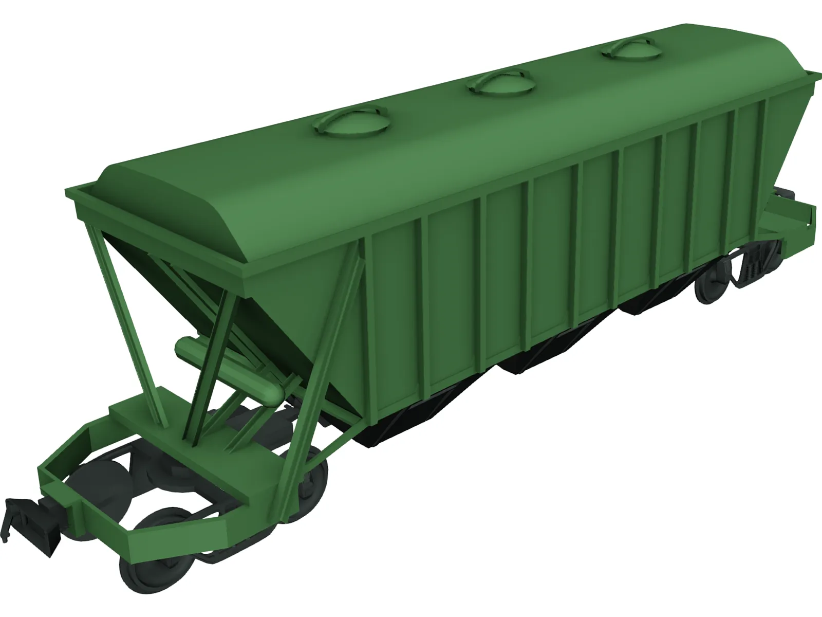 Railway Train Wagon 3D Model main preview