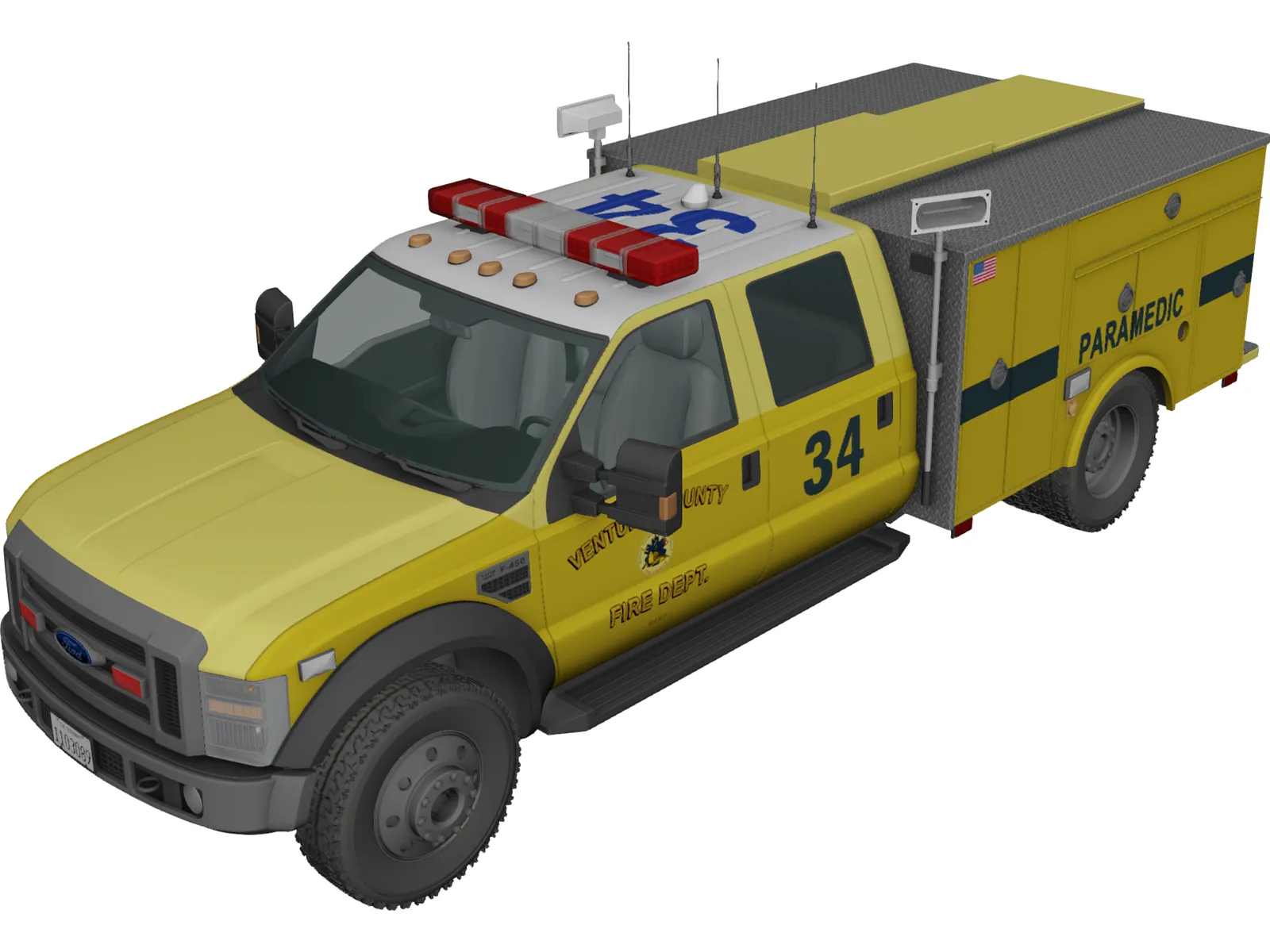 Ford F-450 Rescue 3D Model main preview