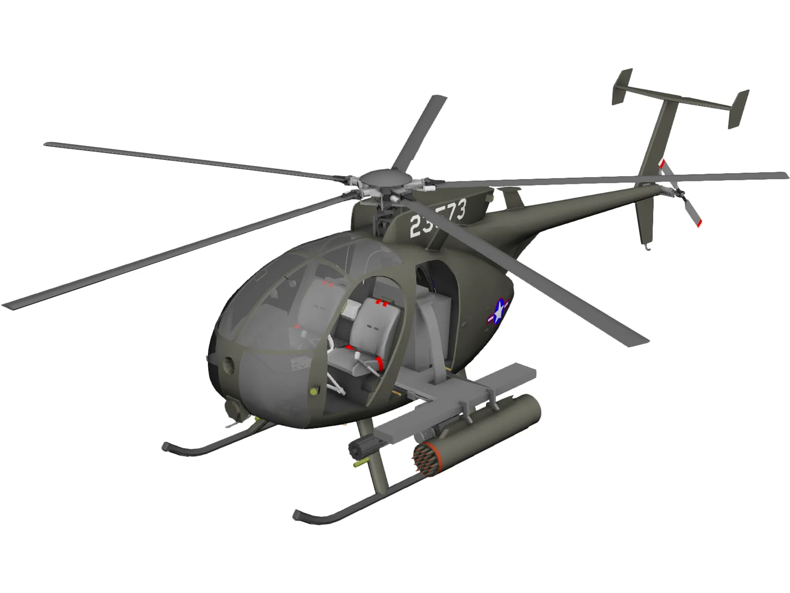 MD Helicopters MH-6 Little Bird 3D Model main preview