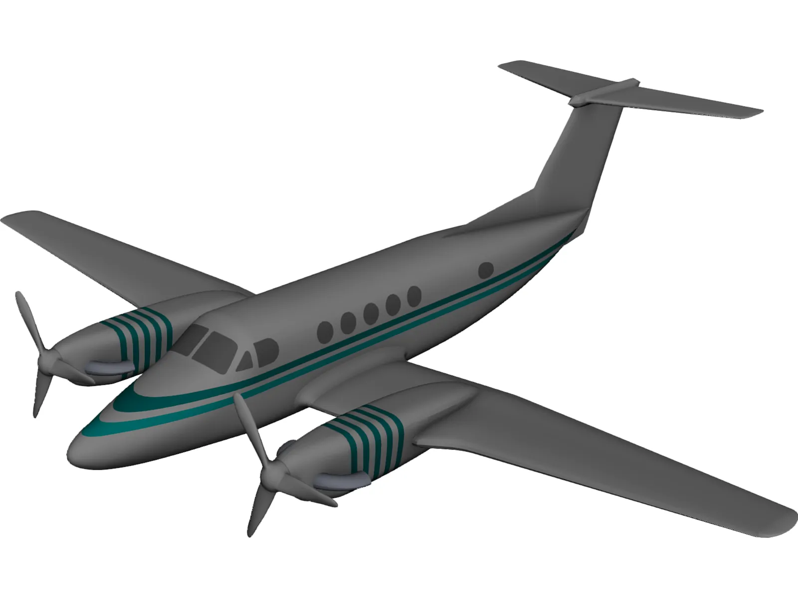 Beechcraft King Air B-200 3D Model main preview