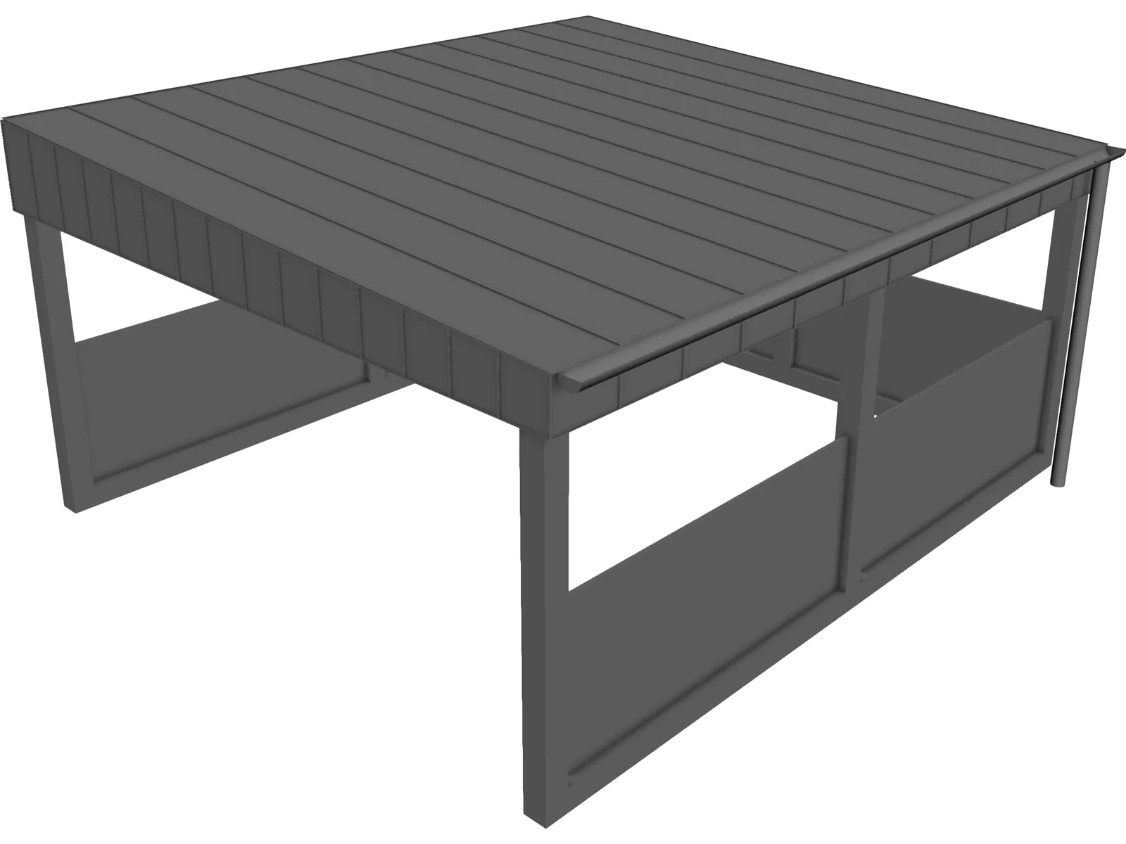 Carport with Metal Roof 3D Model main preview