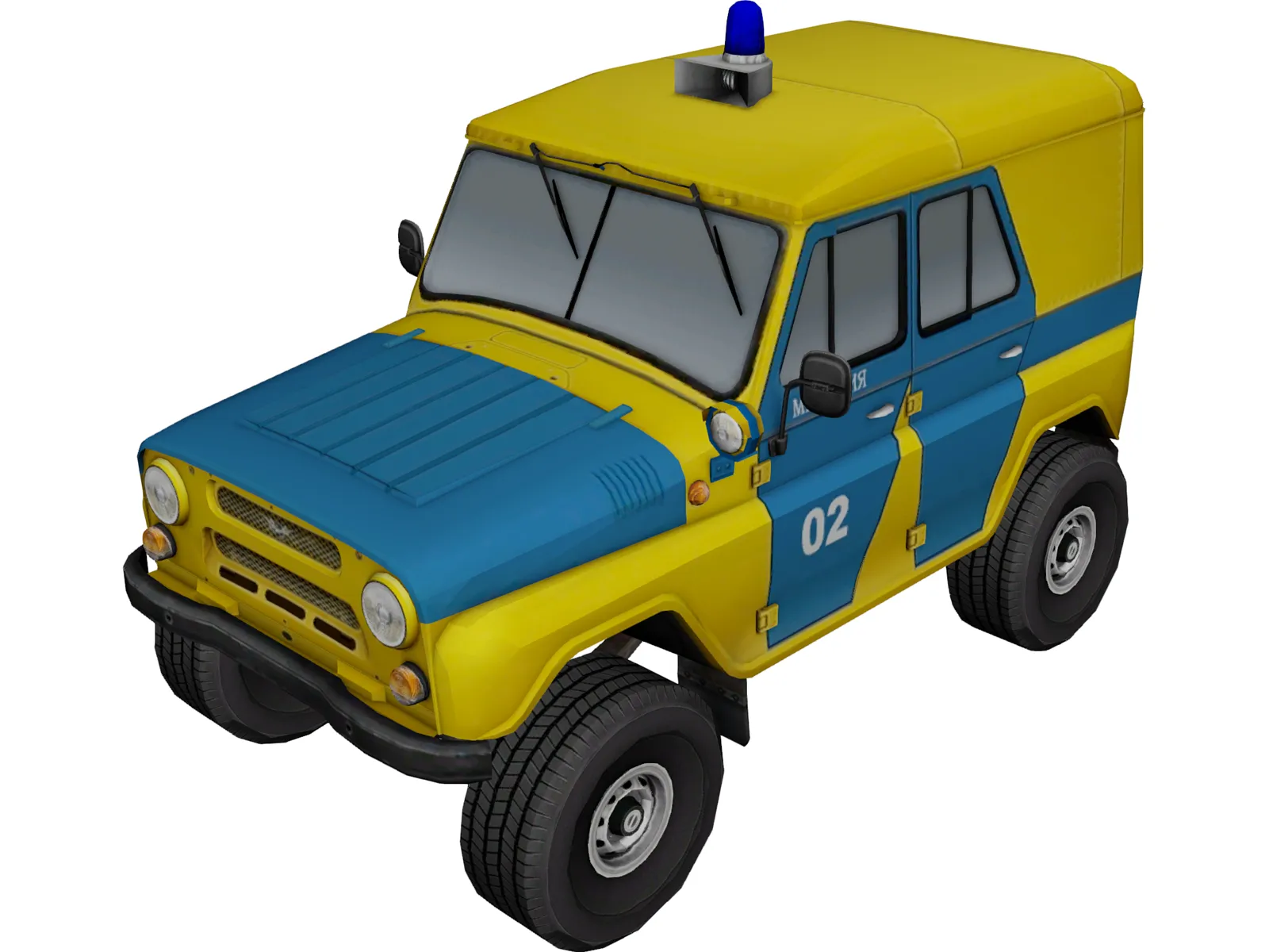 UAZ 469 Police 3D Model main preview