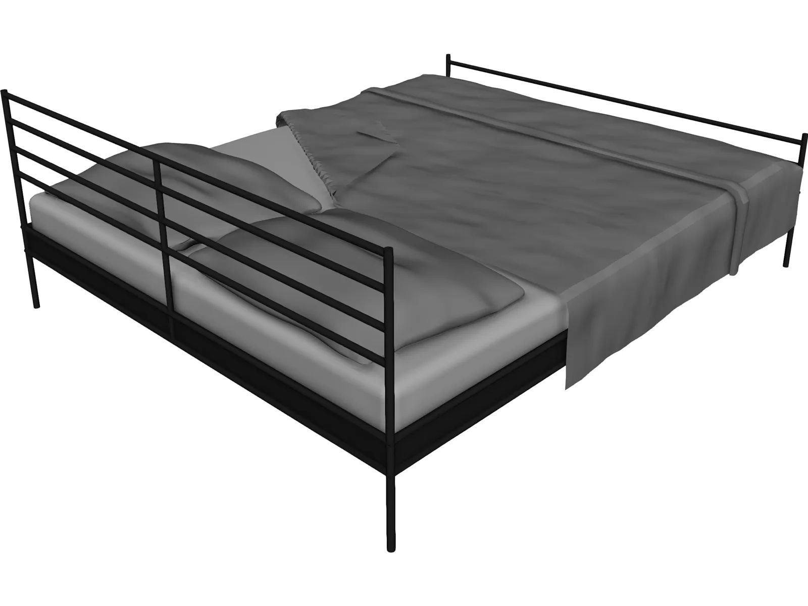 Bed Double 3D Model main preview