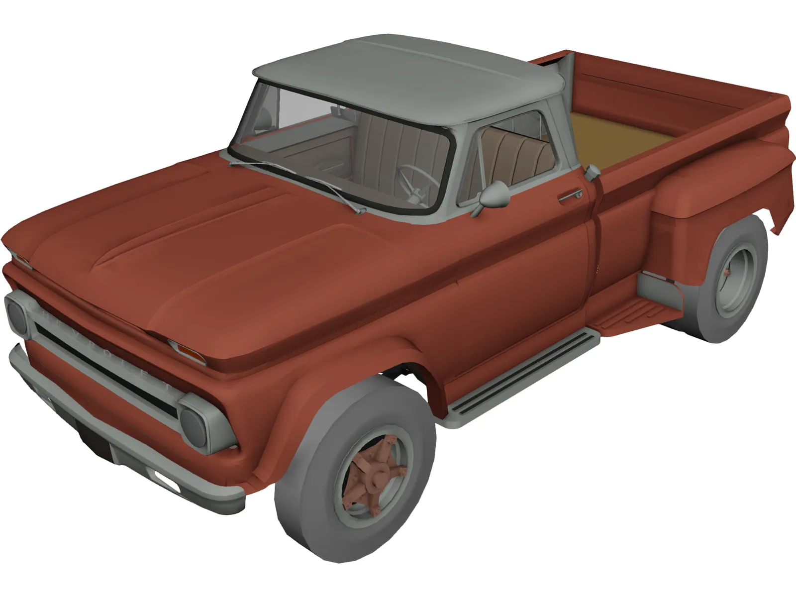 Chevrolet C60 Pickup Dually (1966) 3D Model main preview