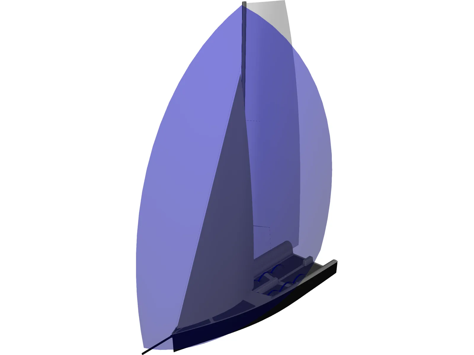 Mini Sail Boat 3D Model main preview