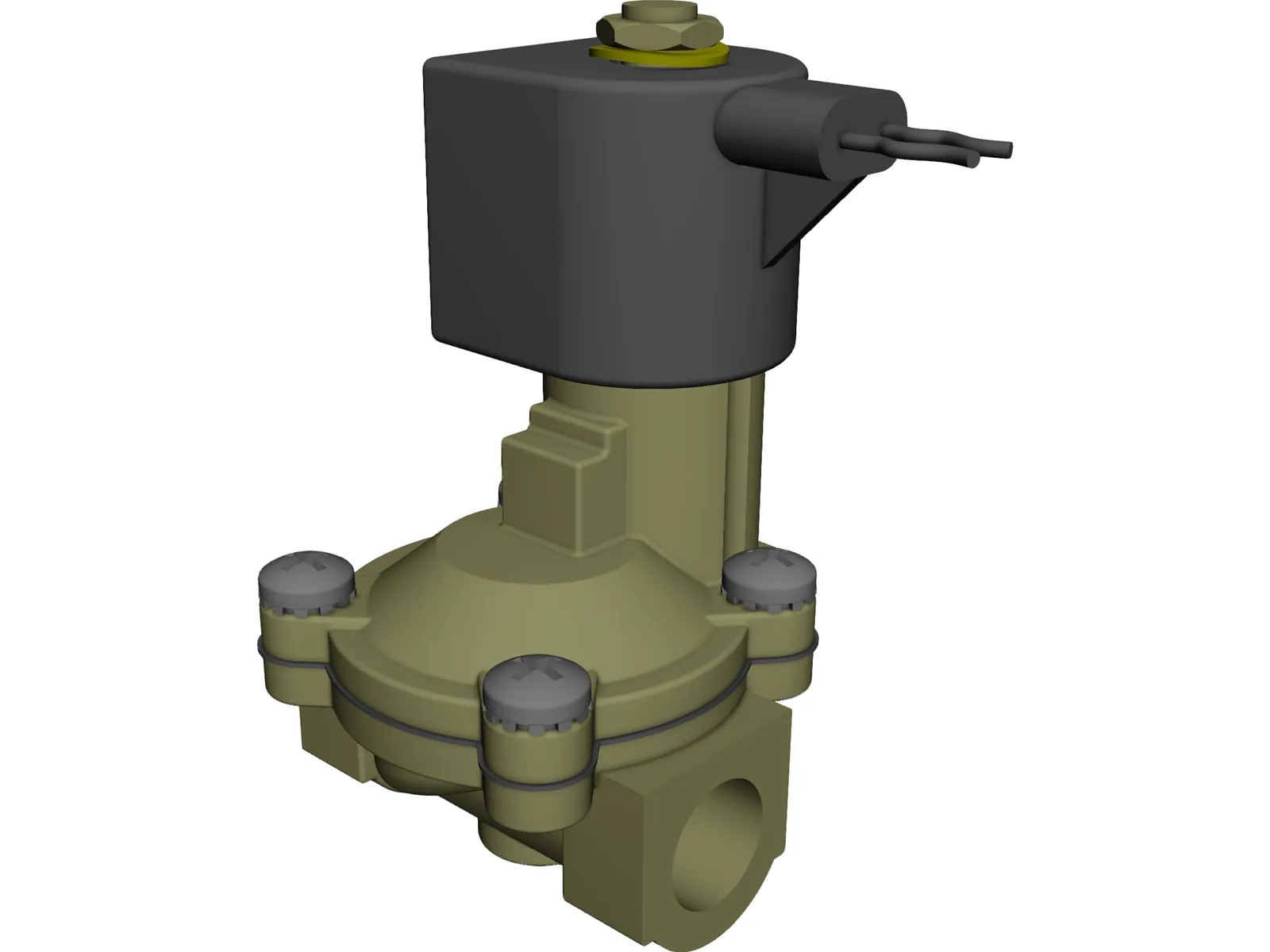 Solenoid Valve with 12V DC Coil 3D Model main preview