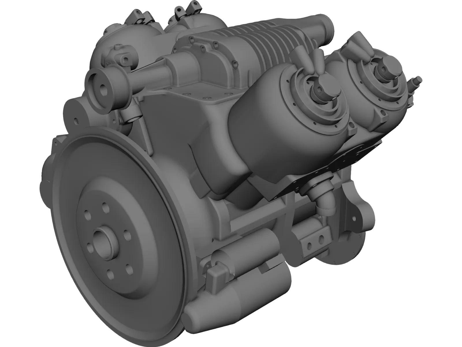 Car V4 Engine 3D Model main preview