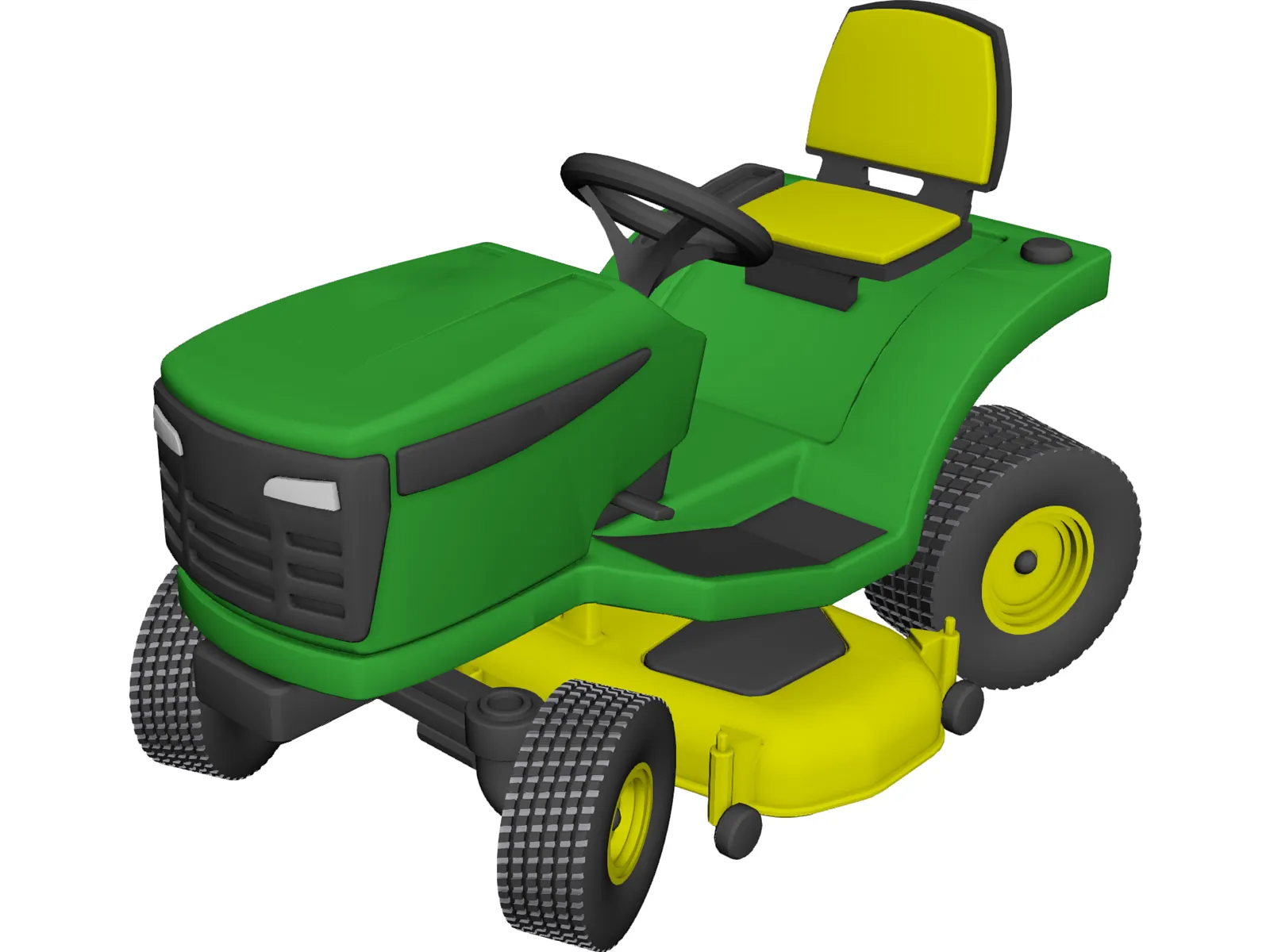 Lawnmower Sit-On 3D Model main preview