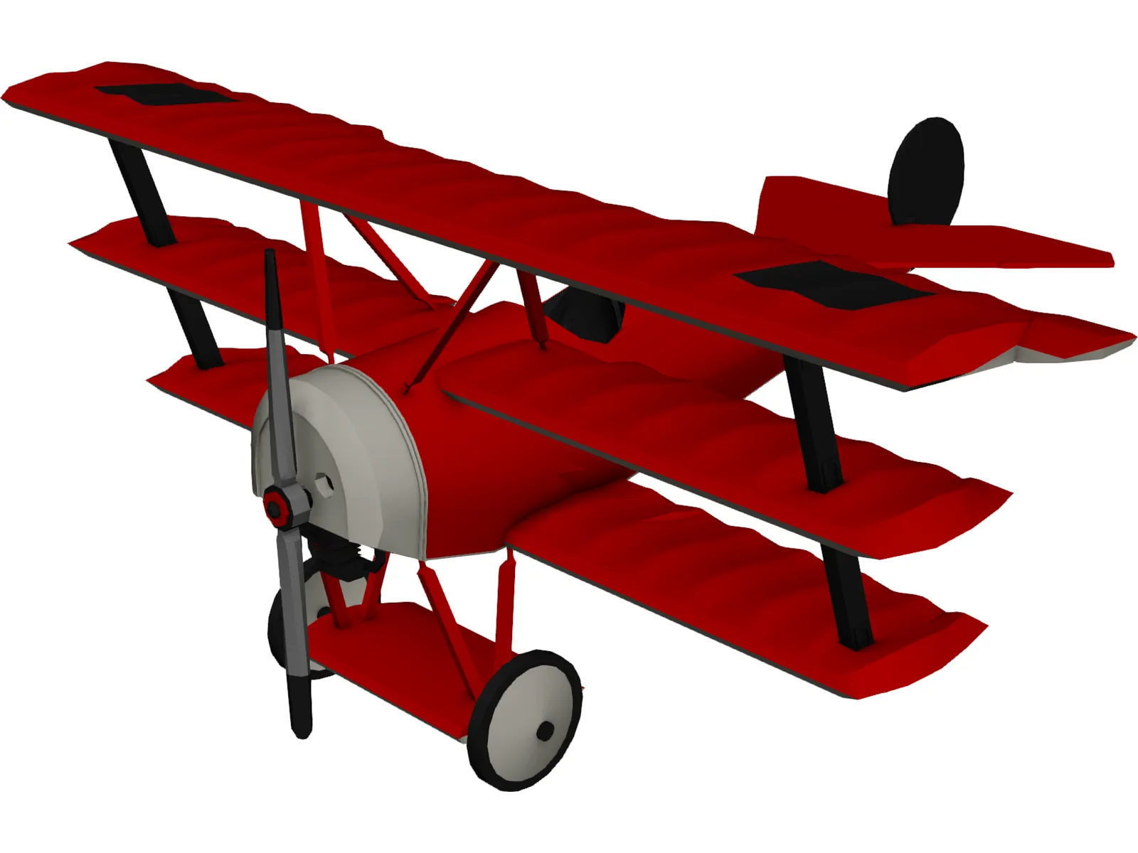 Fokker Dr.I Dreidecker Triplane 3D Model main preview