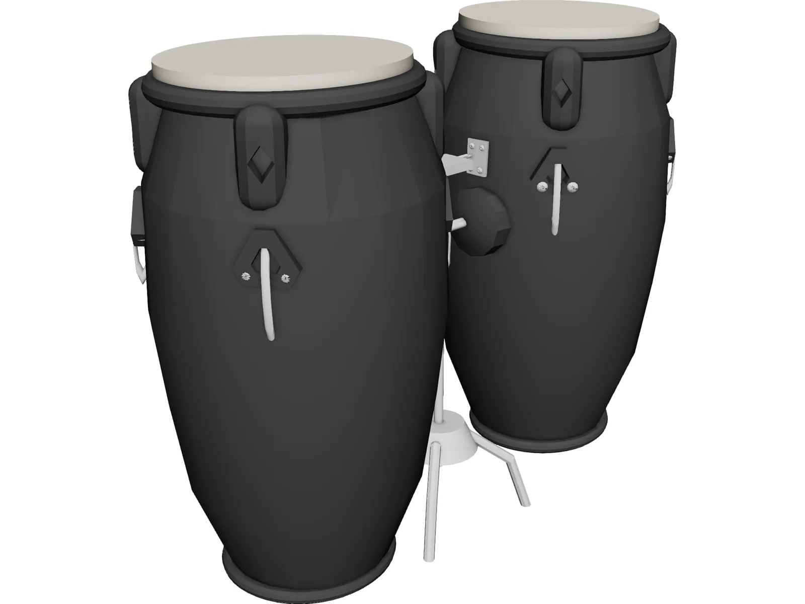 Bongo Percusion Instrument 3D Model main preview