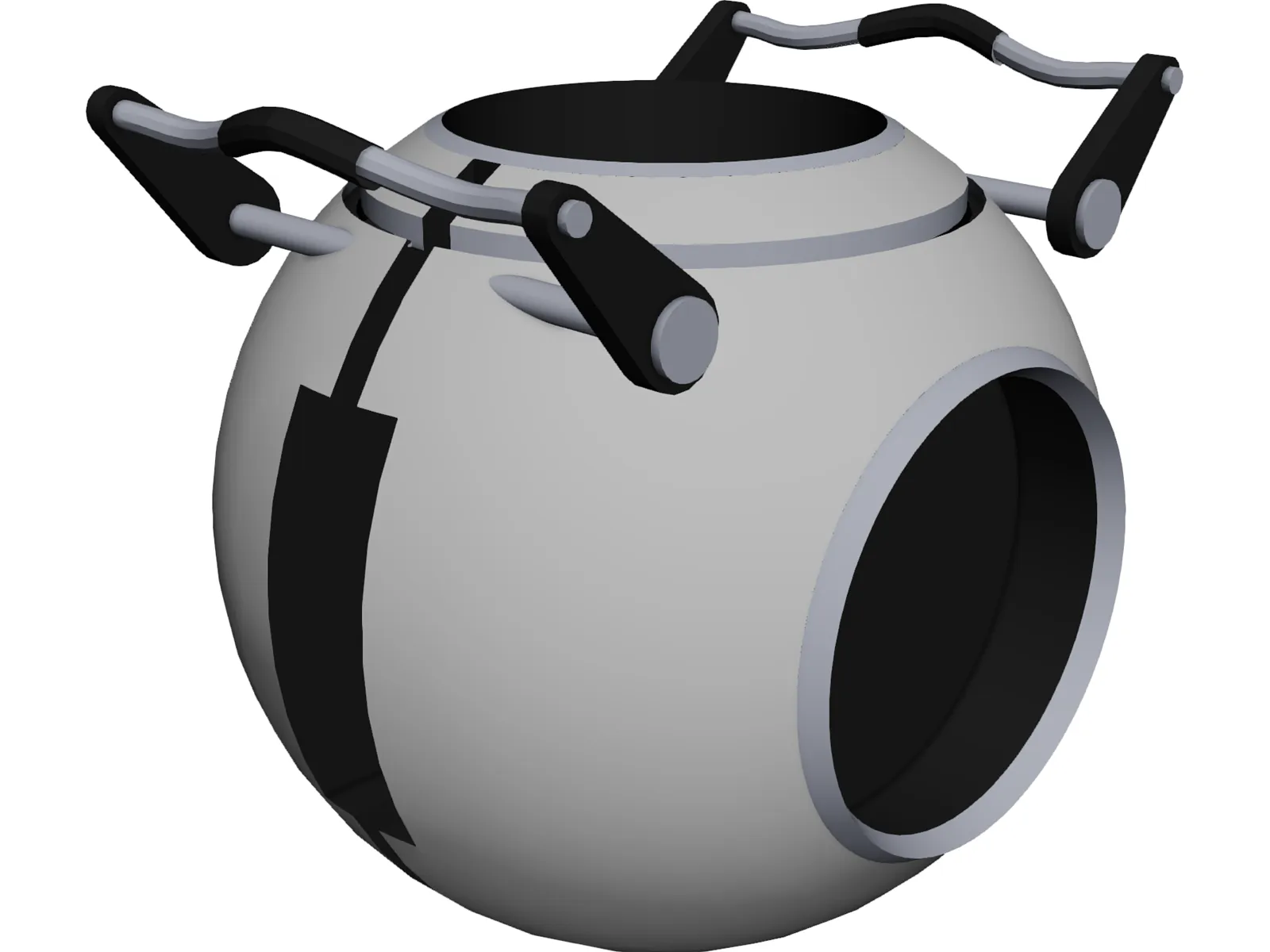 Portal 2 Game Character Wheatley 3D Model main preview