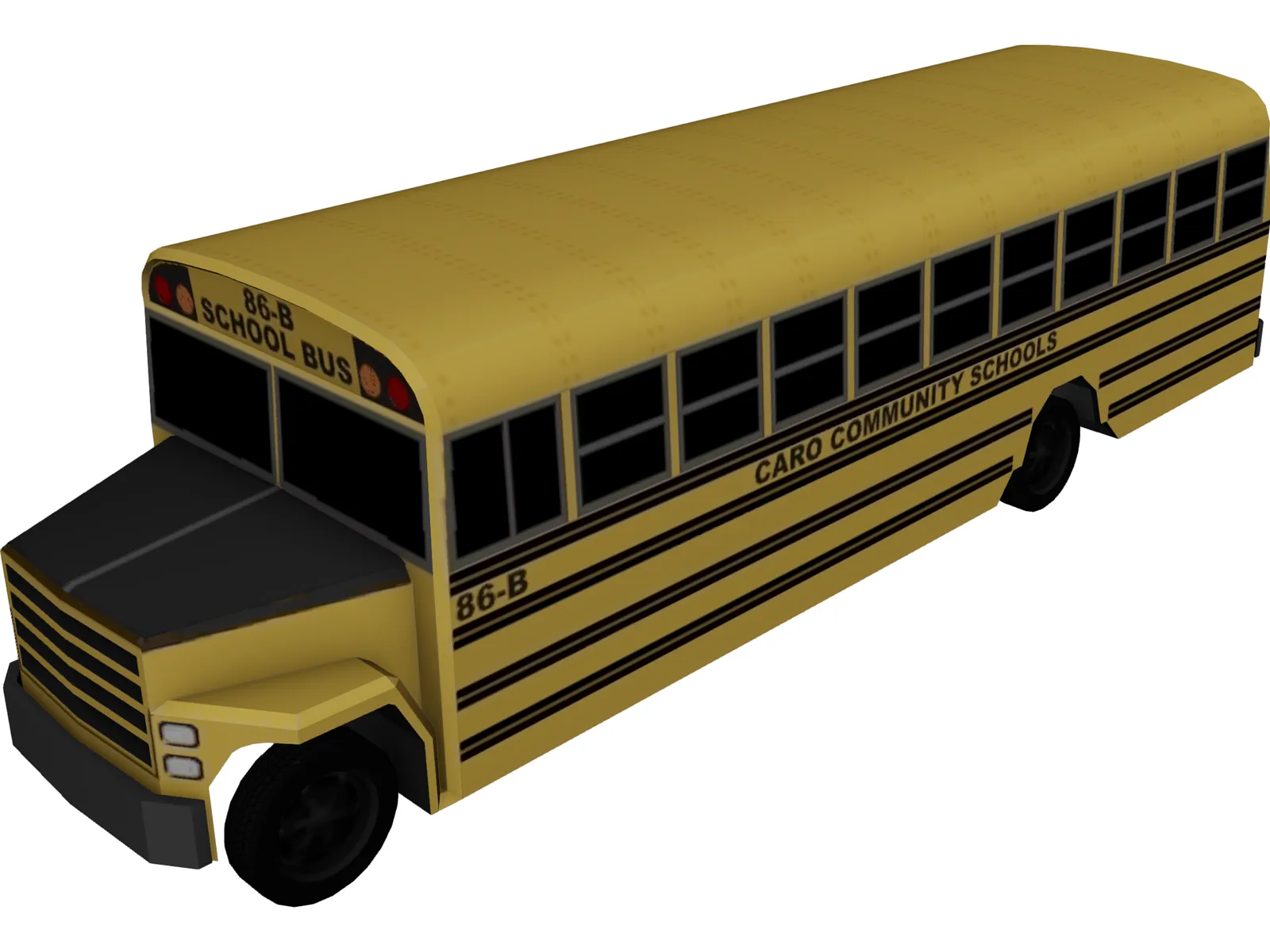 School Bus 3D Model main preview