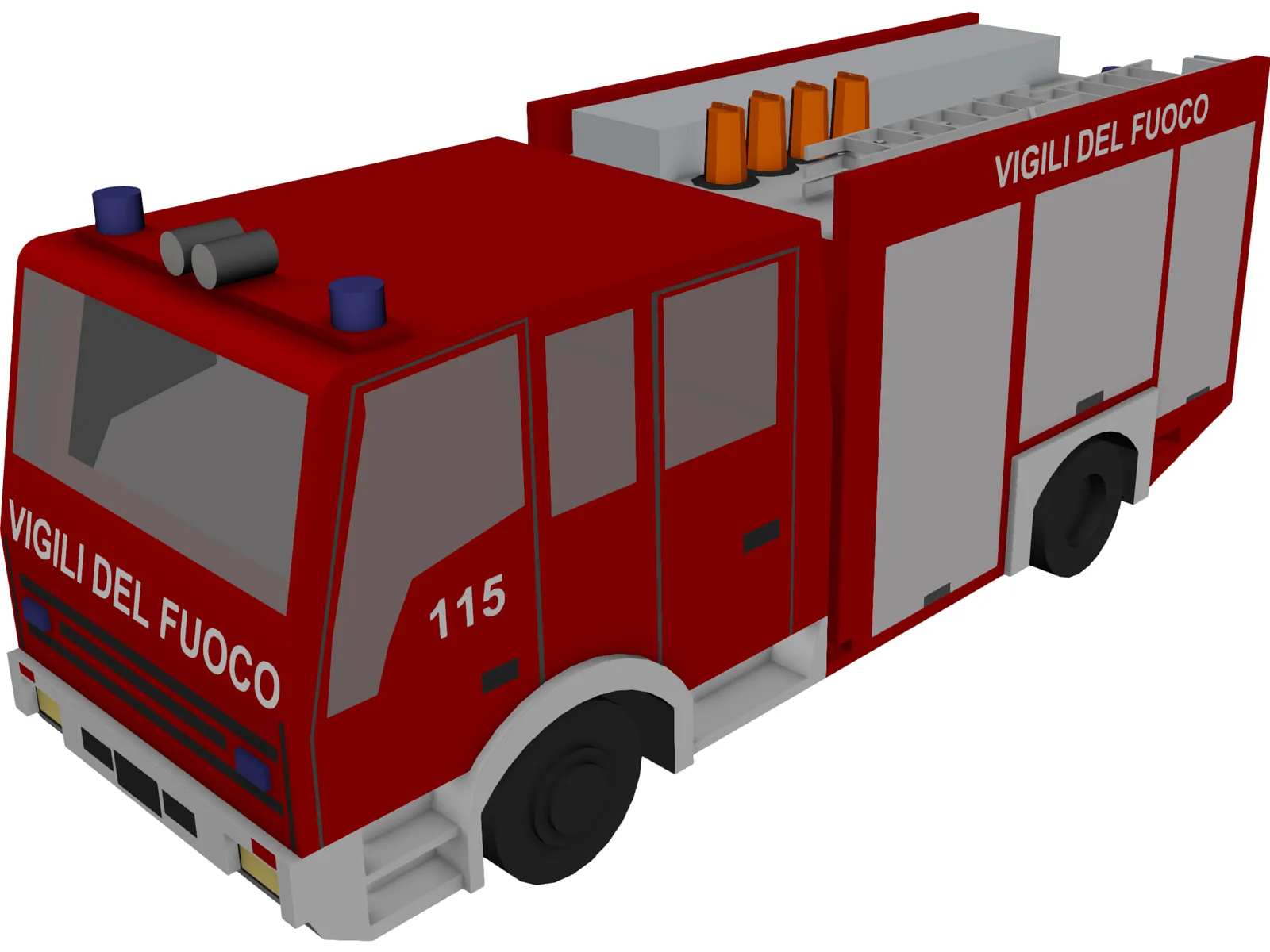 Iveco Firetruck 3D Model main preview