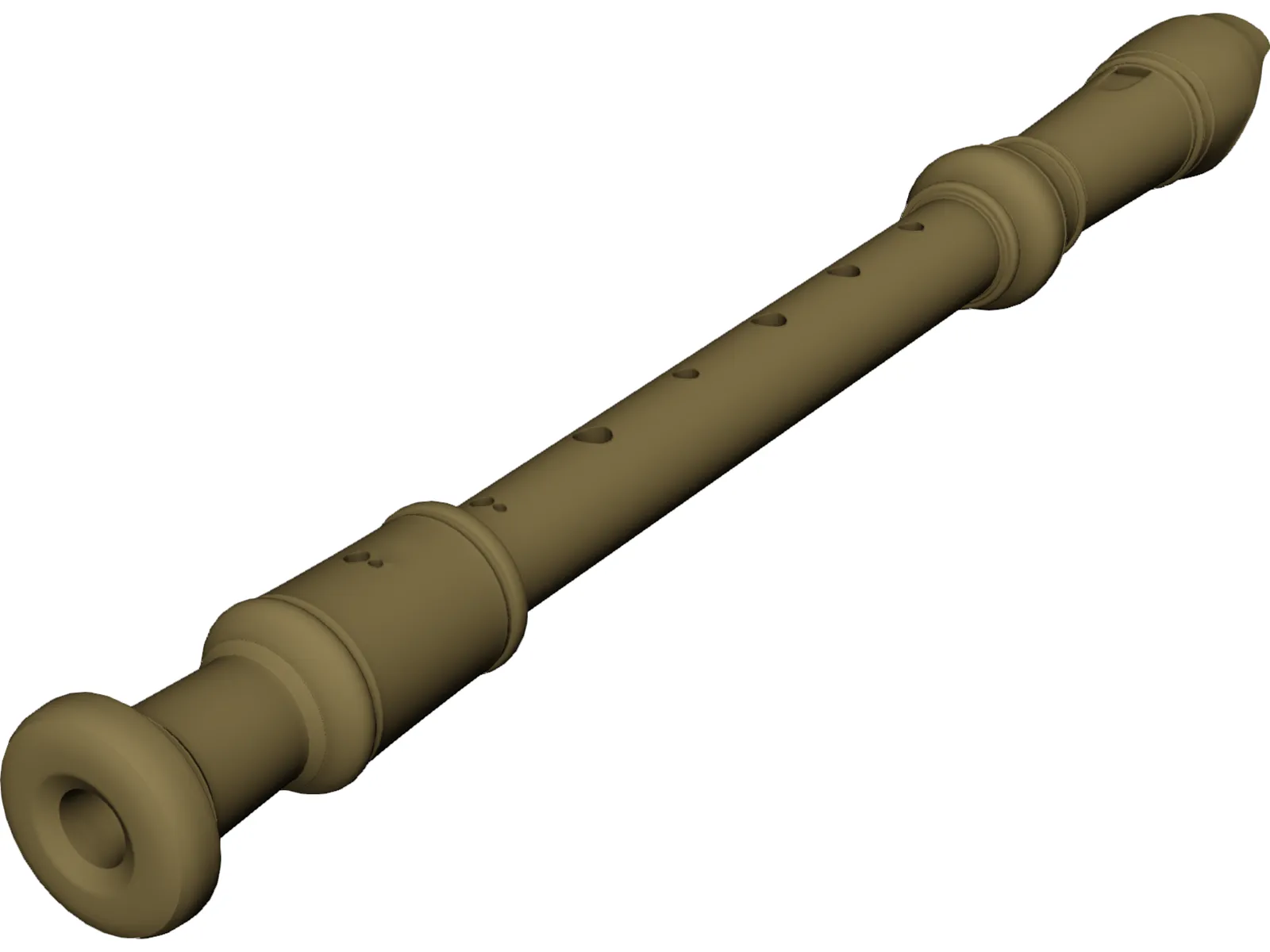 Flute 3D Model main preview