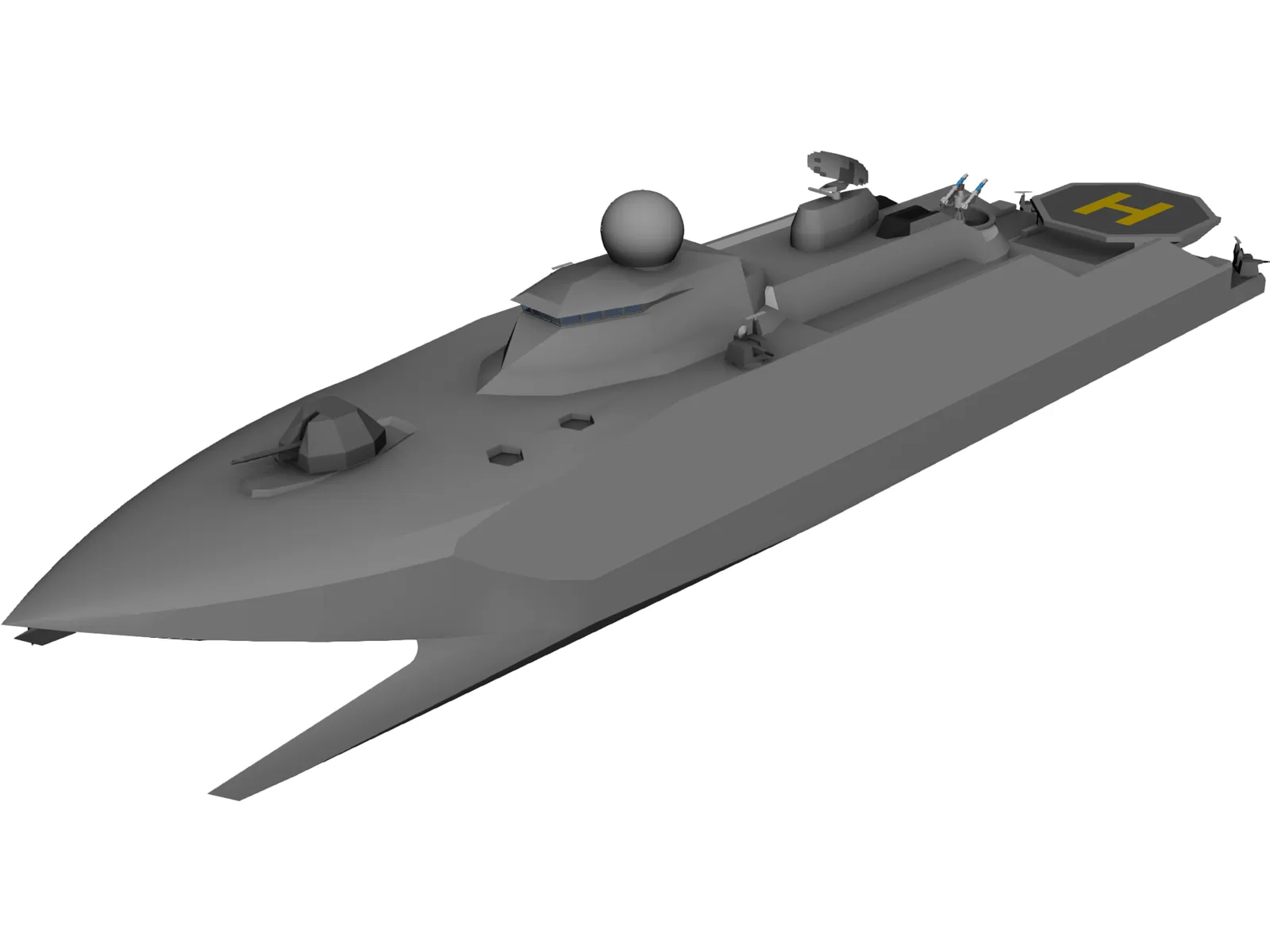 Catamaran Destroyer 3D Model main preview