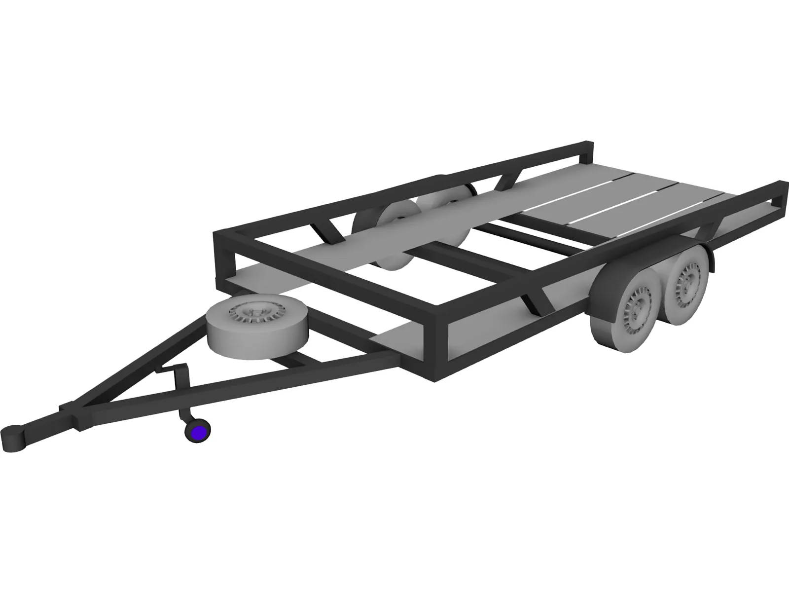 Car Trailer 3D Model main preview
