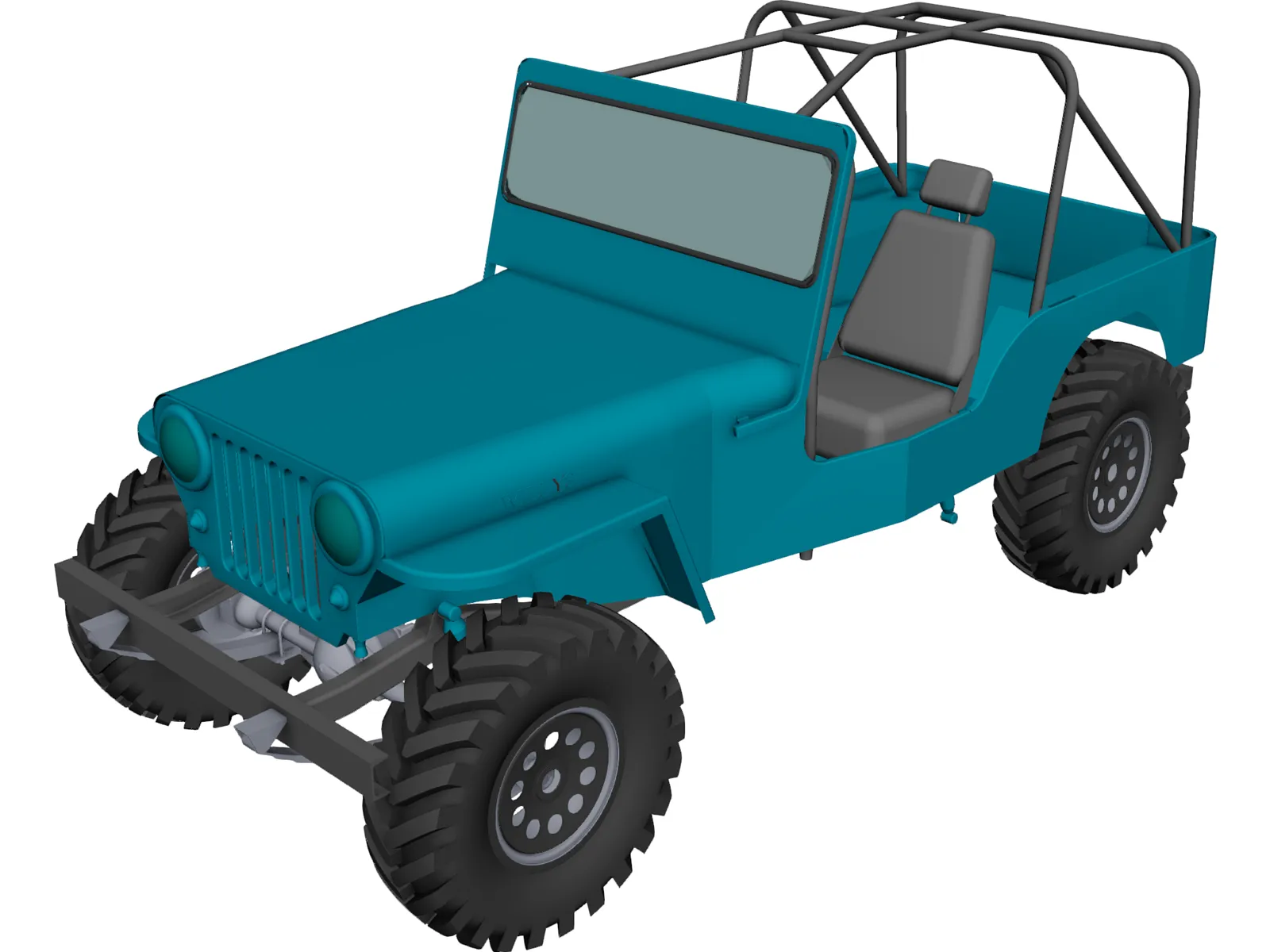 Jeep Willys Long (1945) 3D Model main preview