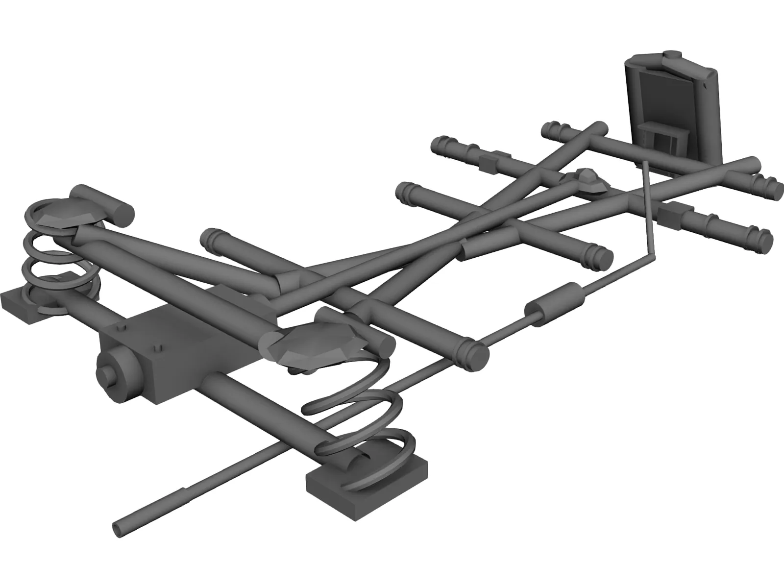 Classic Mercedes Chassis 3D Model main preview