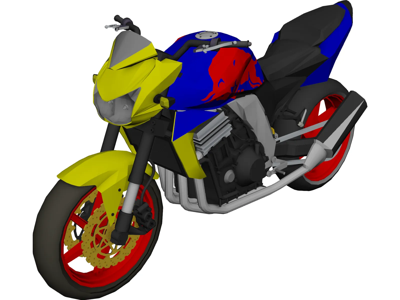Kawasaki 750 3D Model main preview