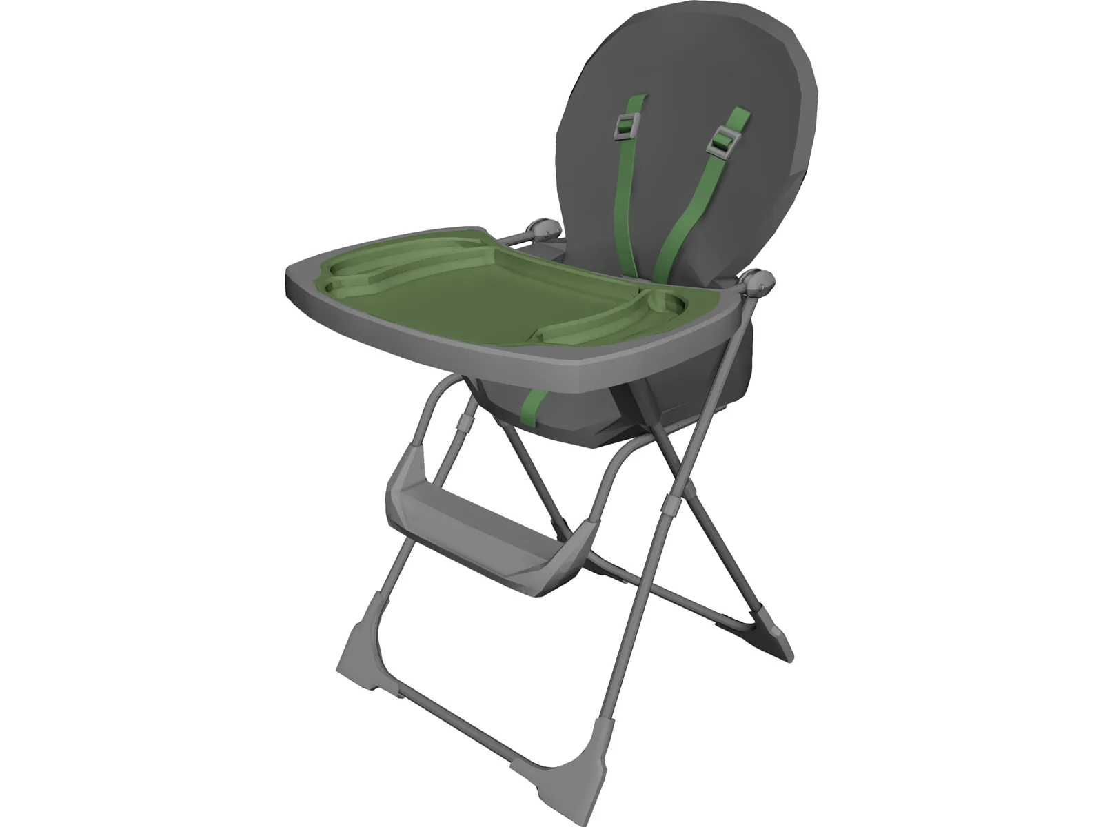 Baby Highchair 3D Model main preview