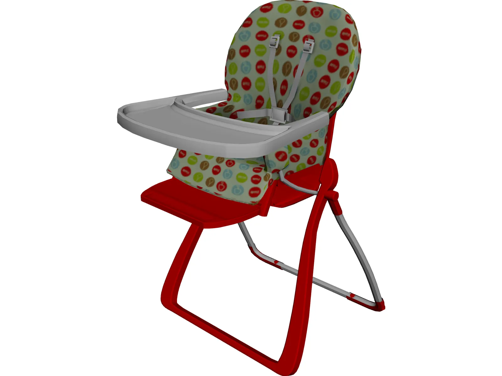 Baby Highchair 3D Model main preview