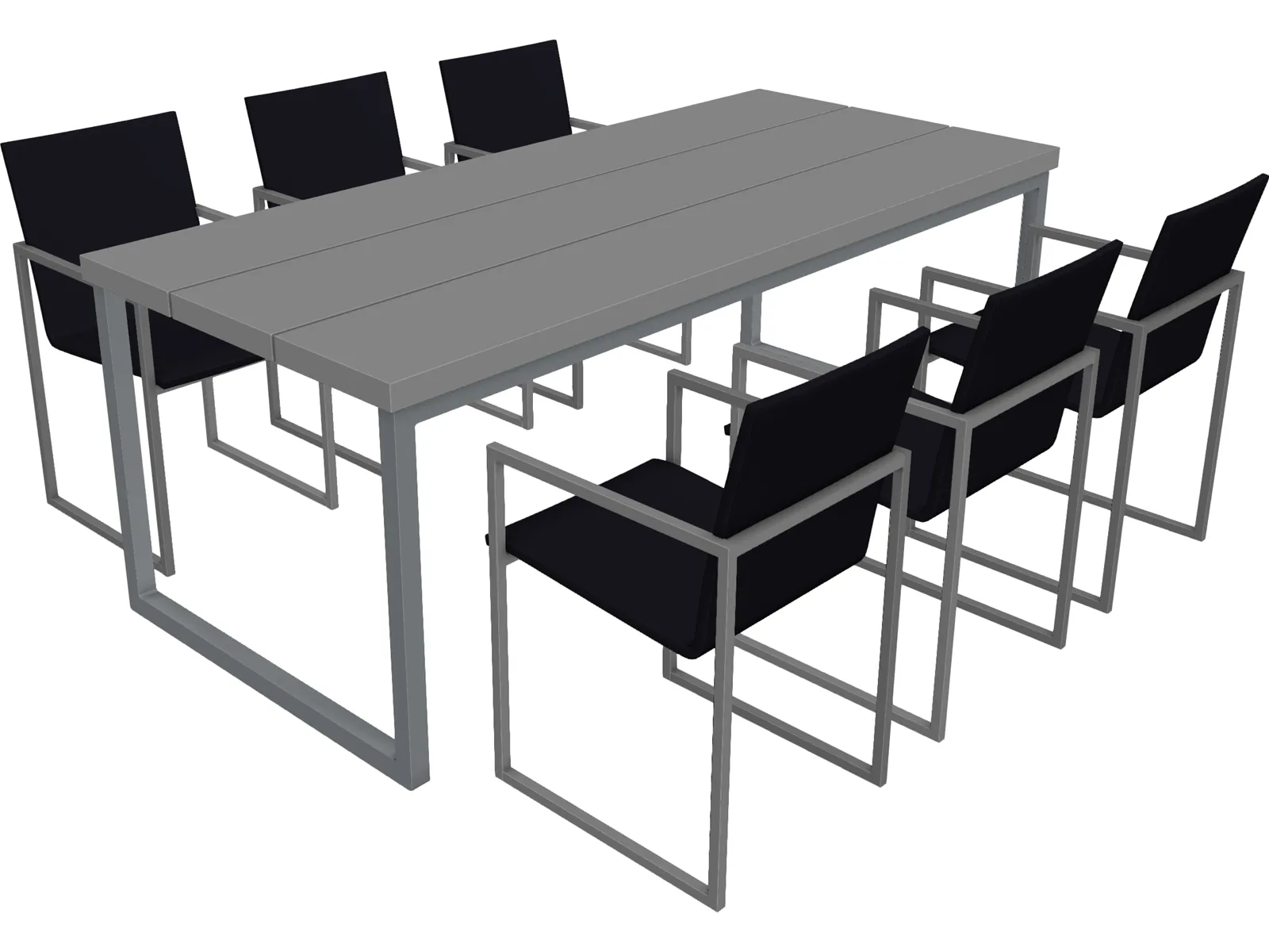 Dining Set 3D Model main preview
