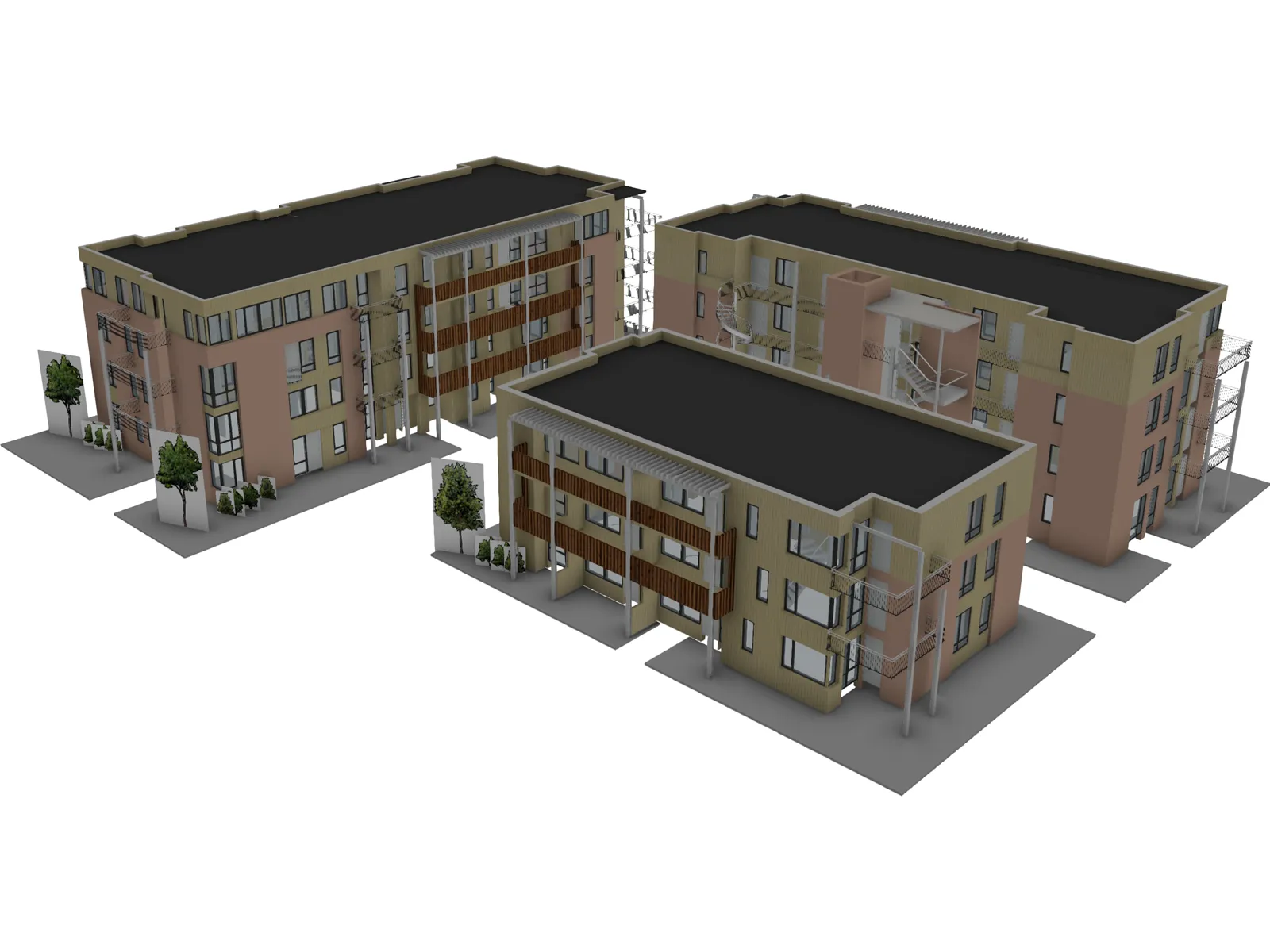 Condo Buildings 3D Model main preview