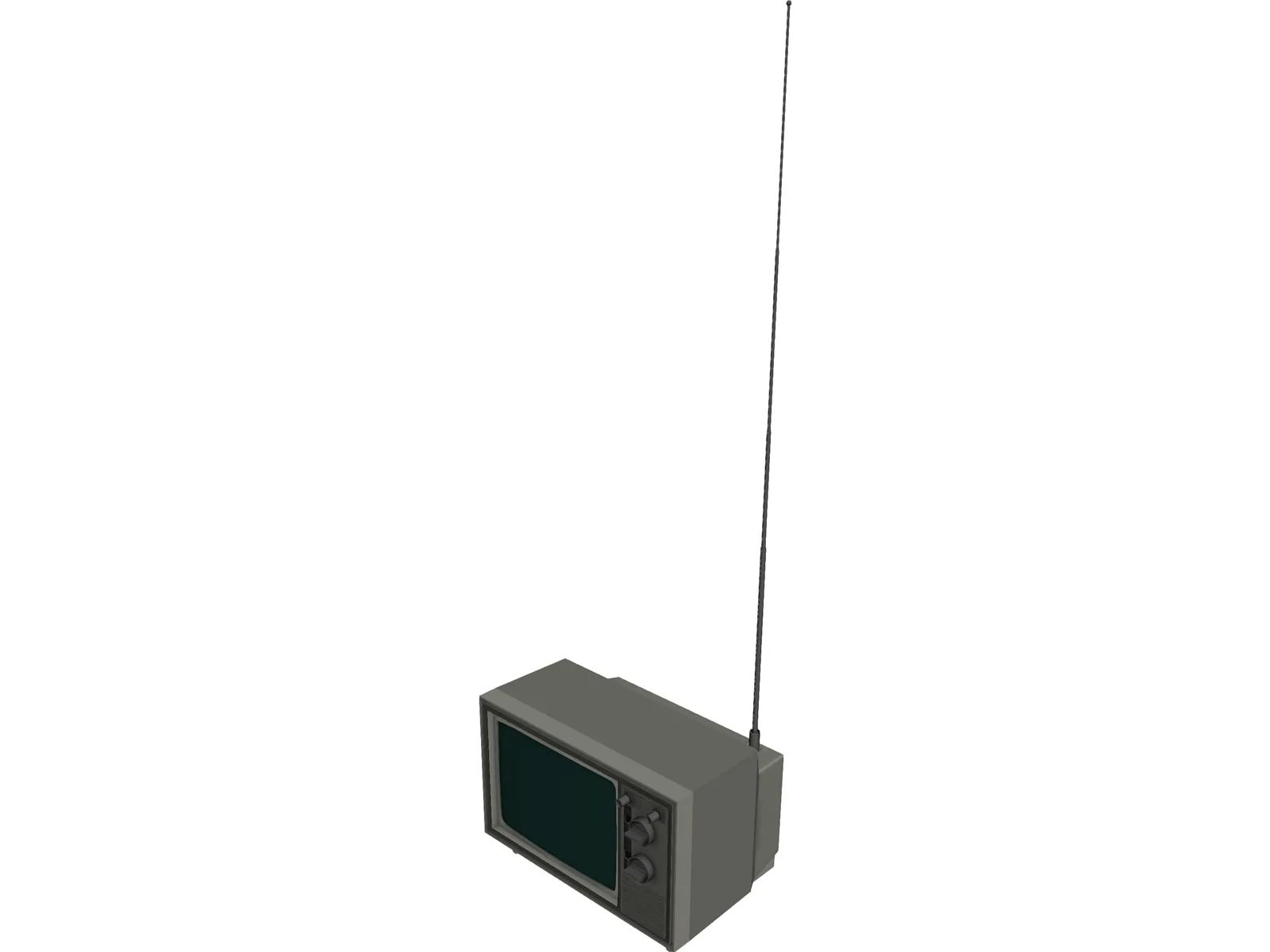 Small Portable TV 3D Model main preview