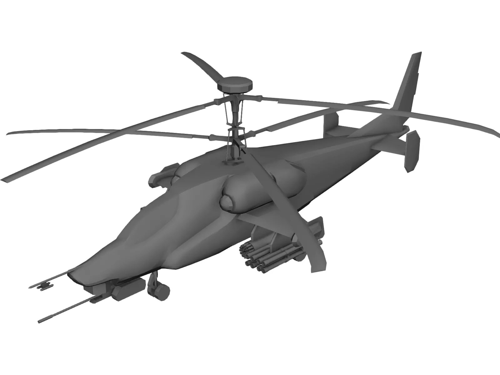 Kamov KA-58 Attack Helicopter 3D Model main preview