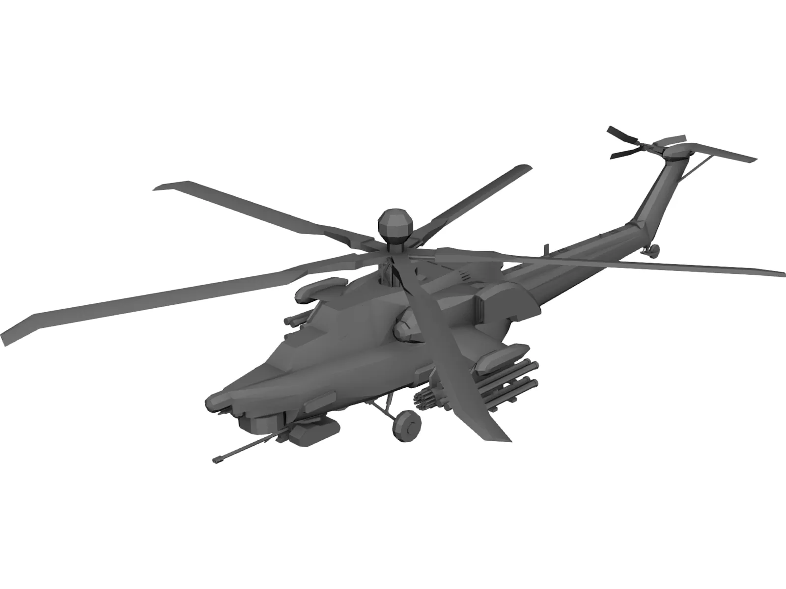 Mil MI-28N Attack Helicopter 3D Model main preview