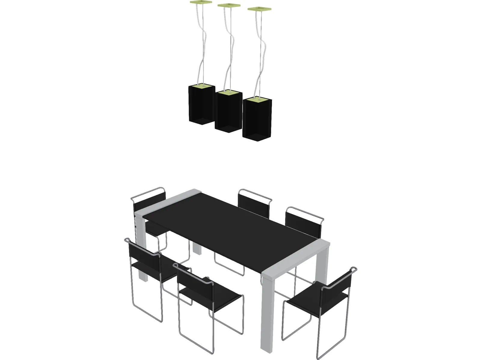 Kitchen Table 3D Model main preview