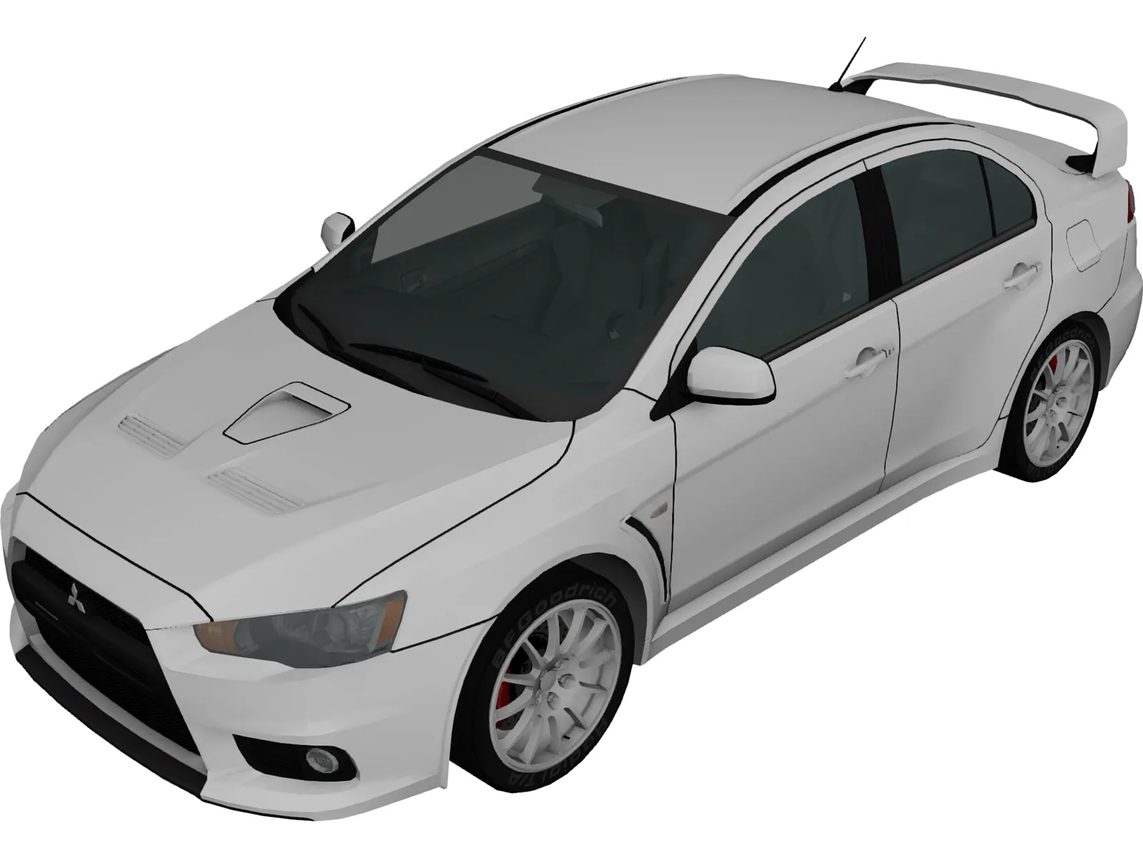 Mitsubishi Lancer Evo X 3D Model main preview