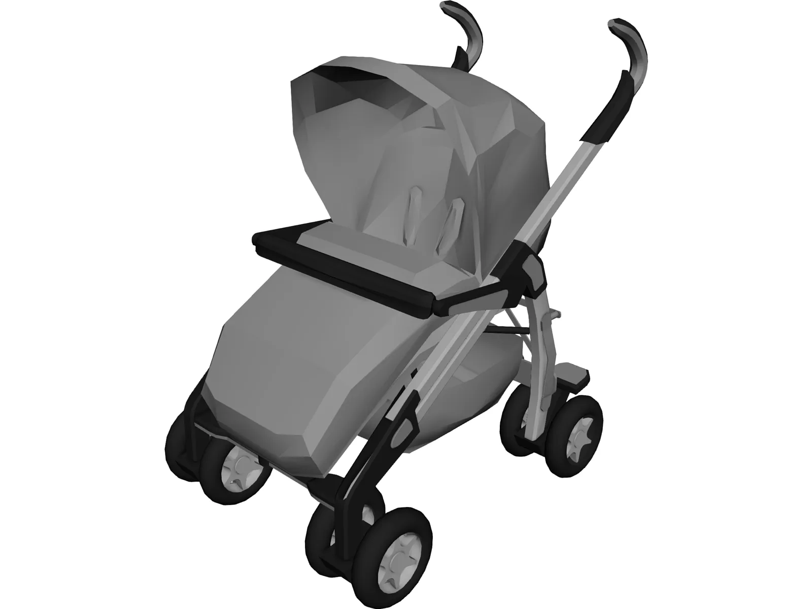 children Baby Carriage 3D Model main preview