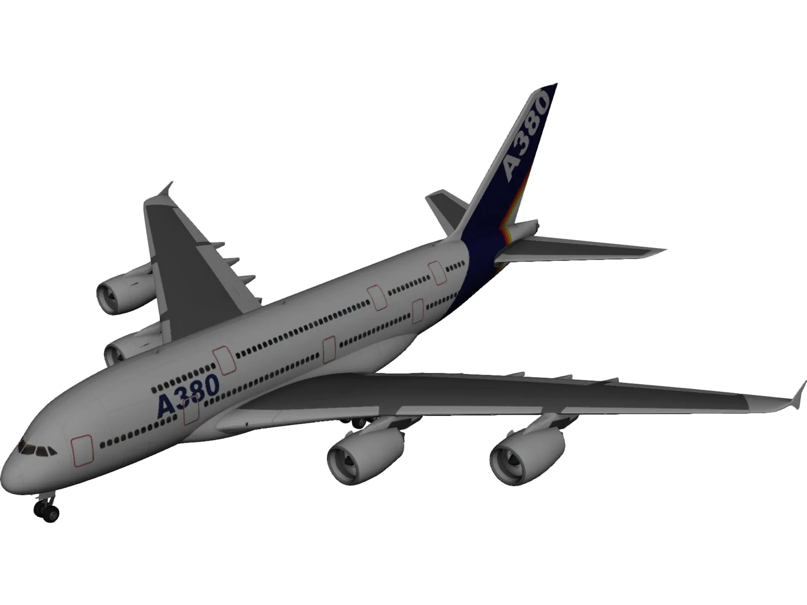 Airbus A380 3D Model main preview