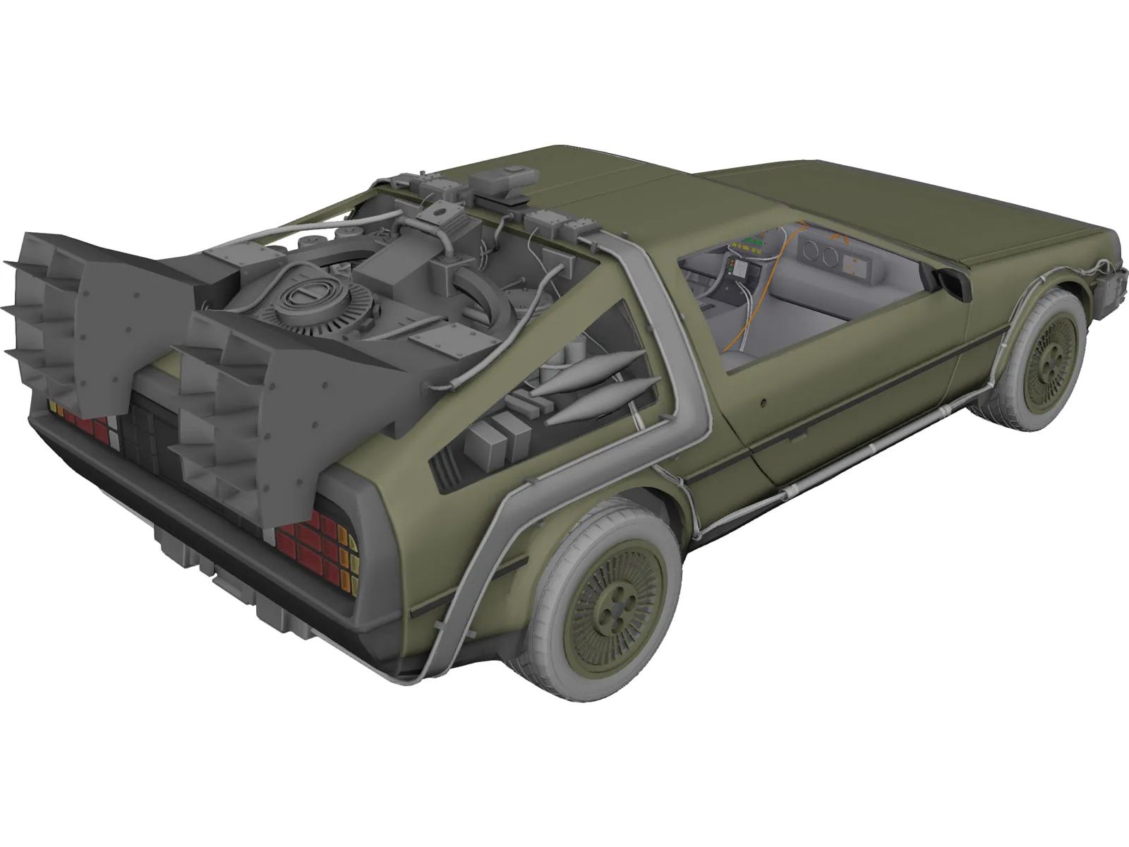 DMC DeLorean (1980) 3D Model main preview