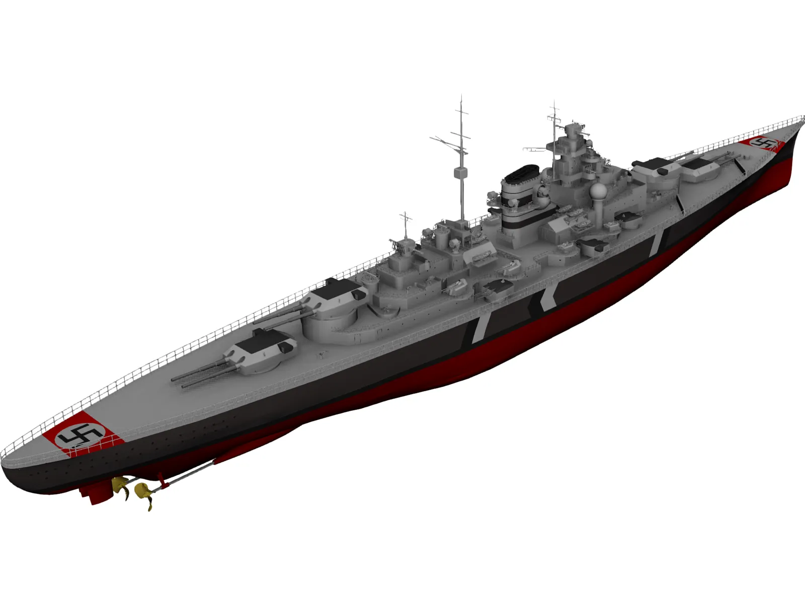 Battleship Tirpitz 3D Model main preview