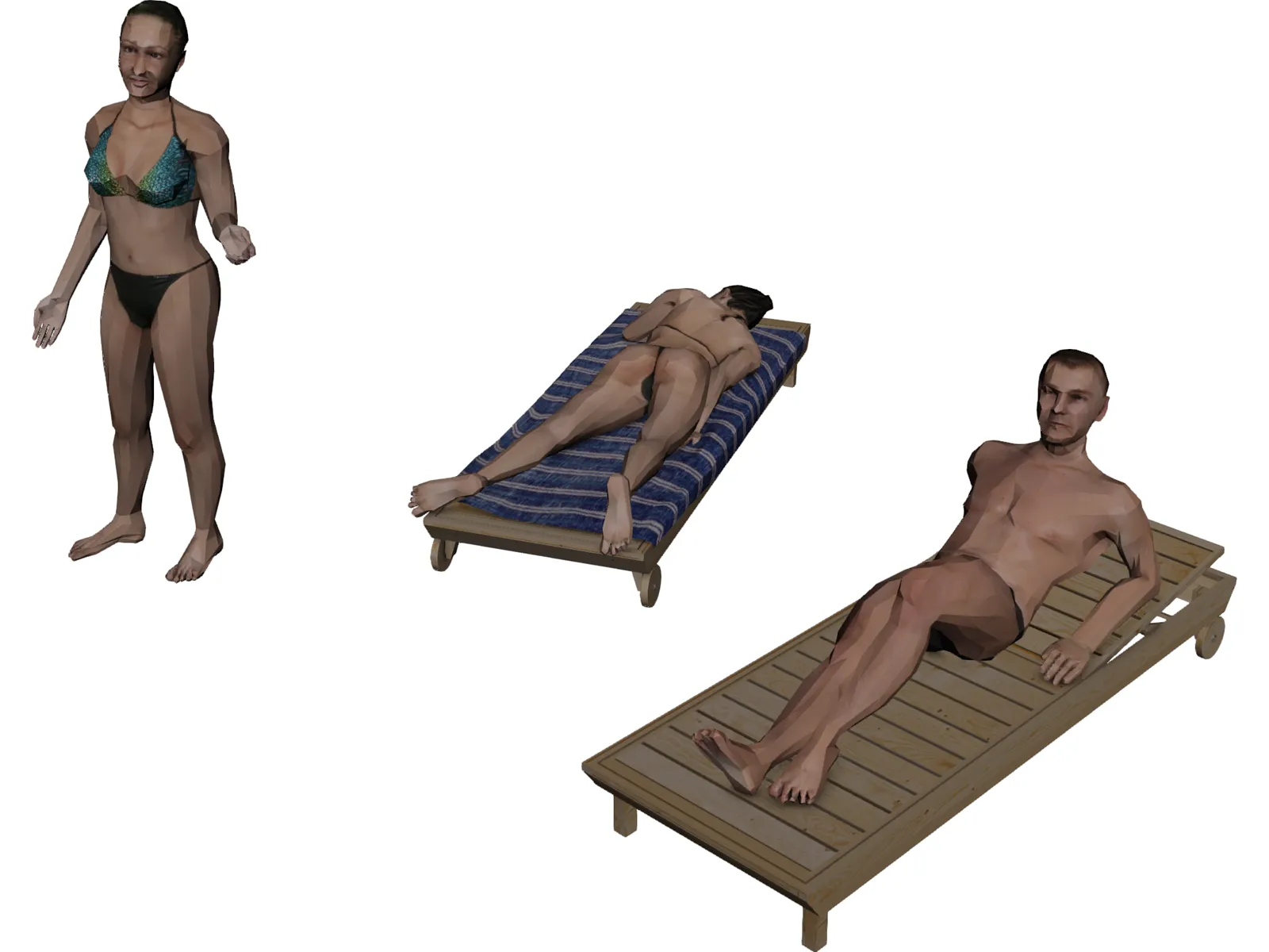 People Beach Collection 3D Model main preview