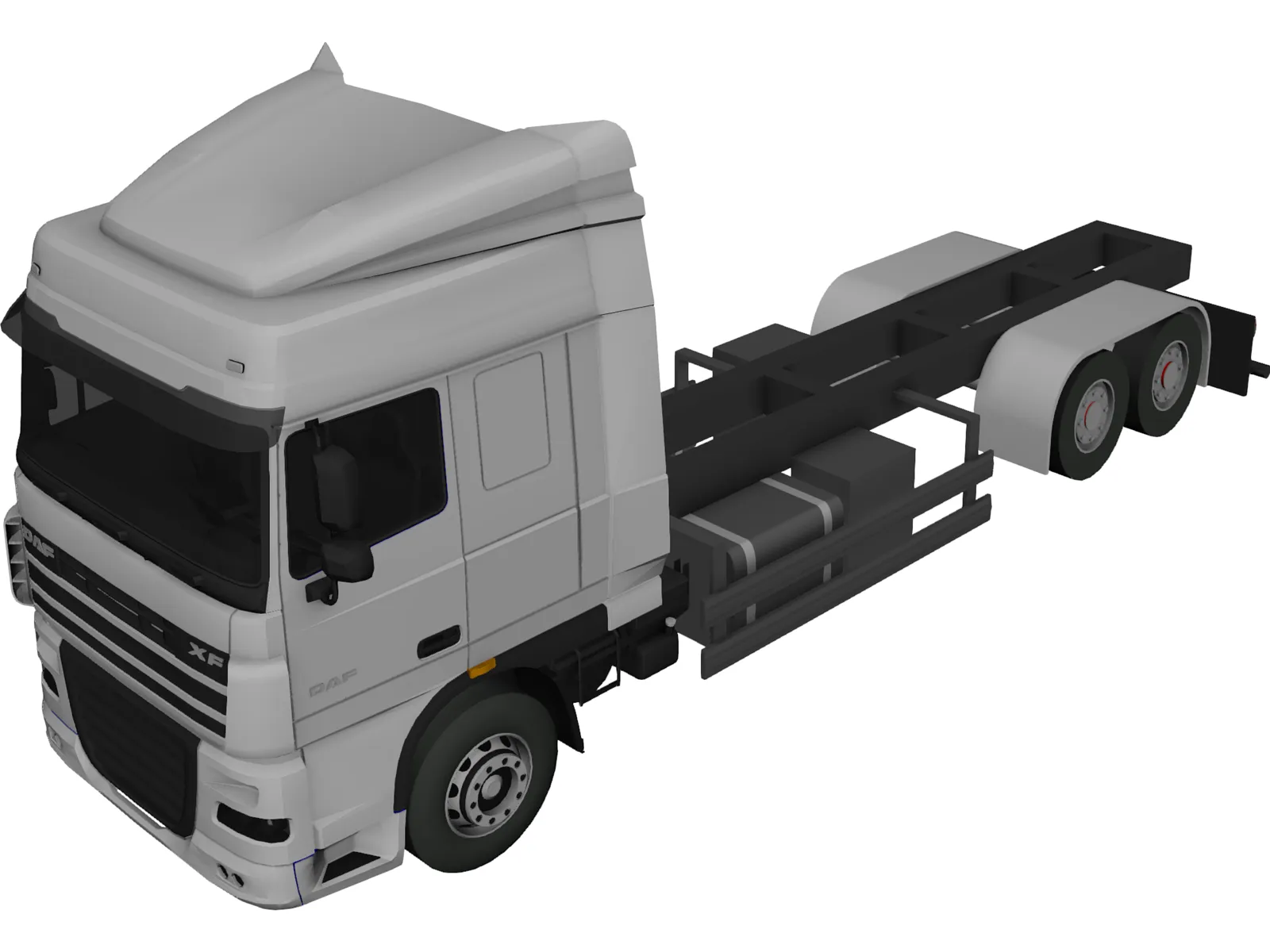 DAF XF 6x2 3D Model main preview