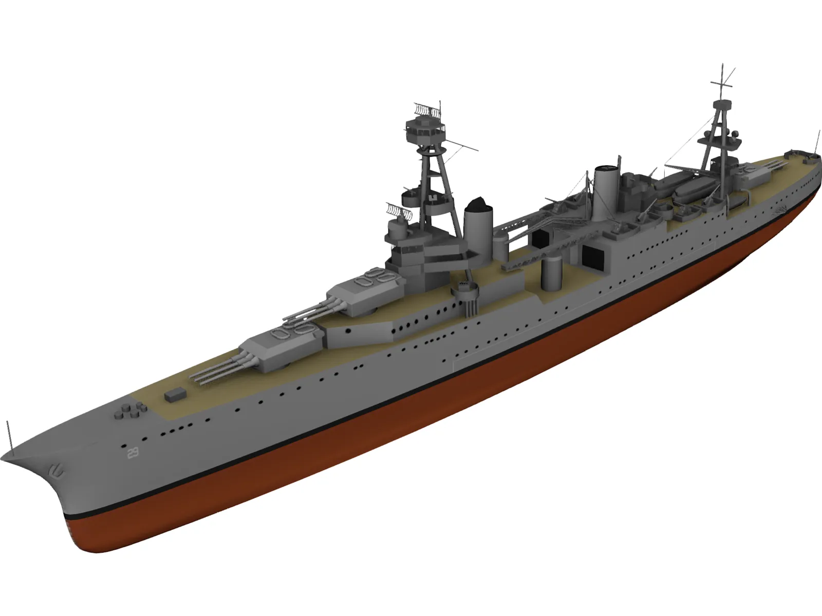USS Chicago (CA-29) Northampton class Heavy Cruiser 3D Model main preview