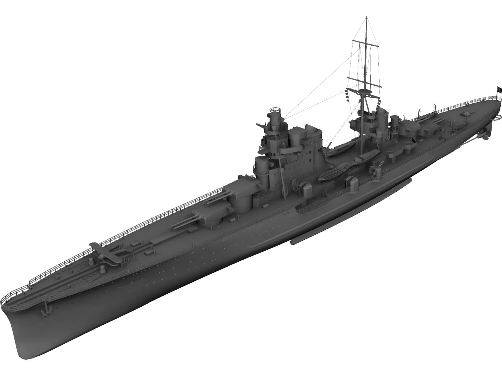Gorizia class Heavy Cruiser 3D Model main preview