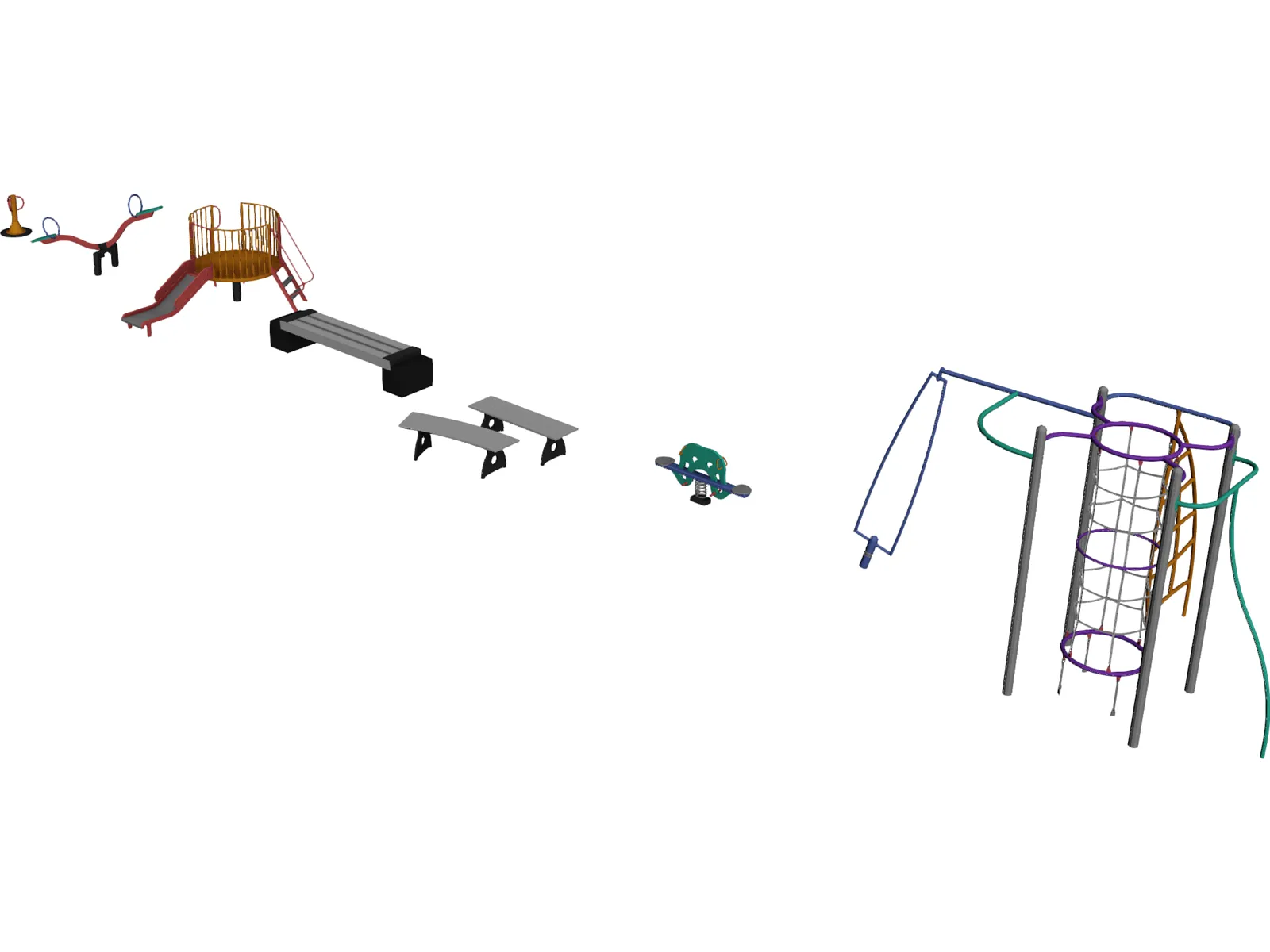 Playground Equipment 3D Model main preview