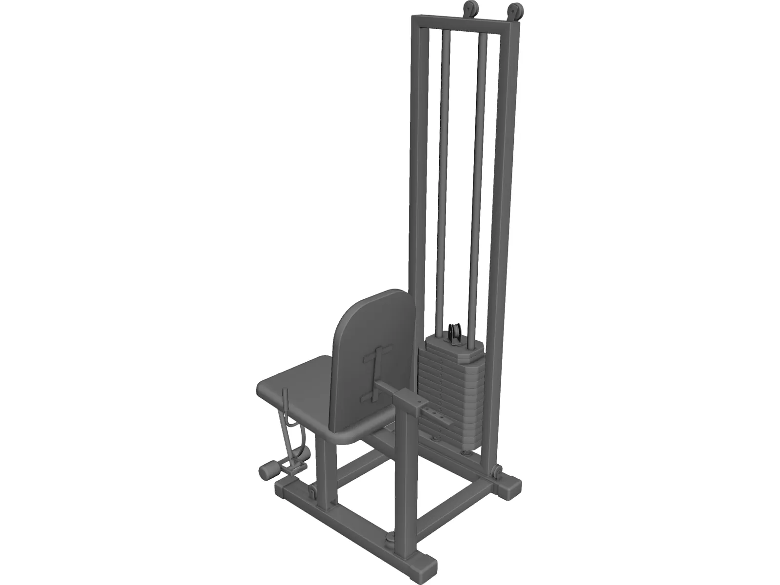 Leg Extension Equipment 3D Model main preview