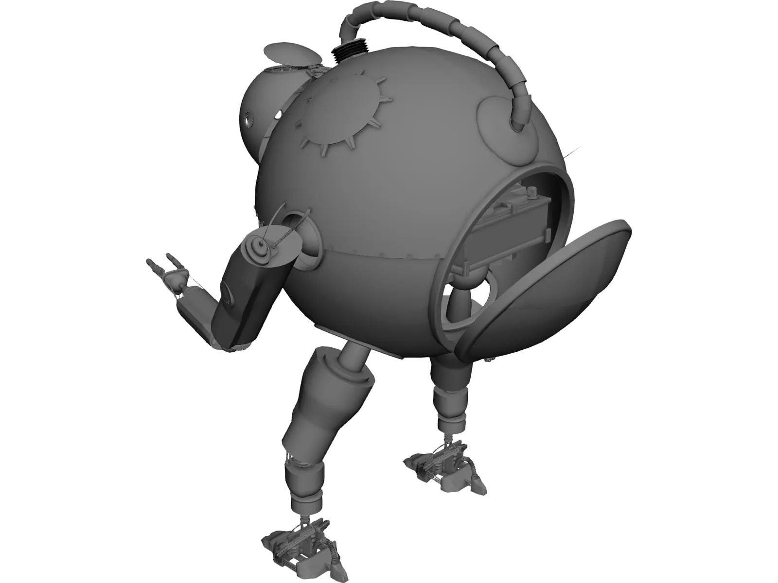 Round Robot 3D Model main preview