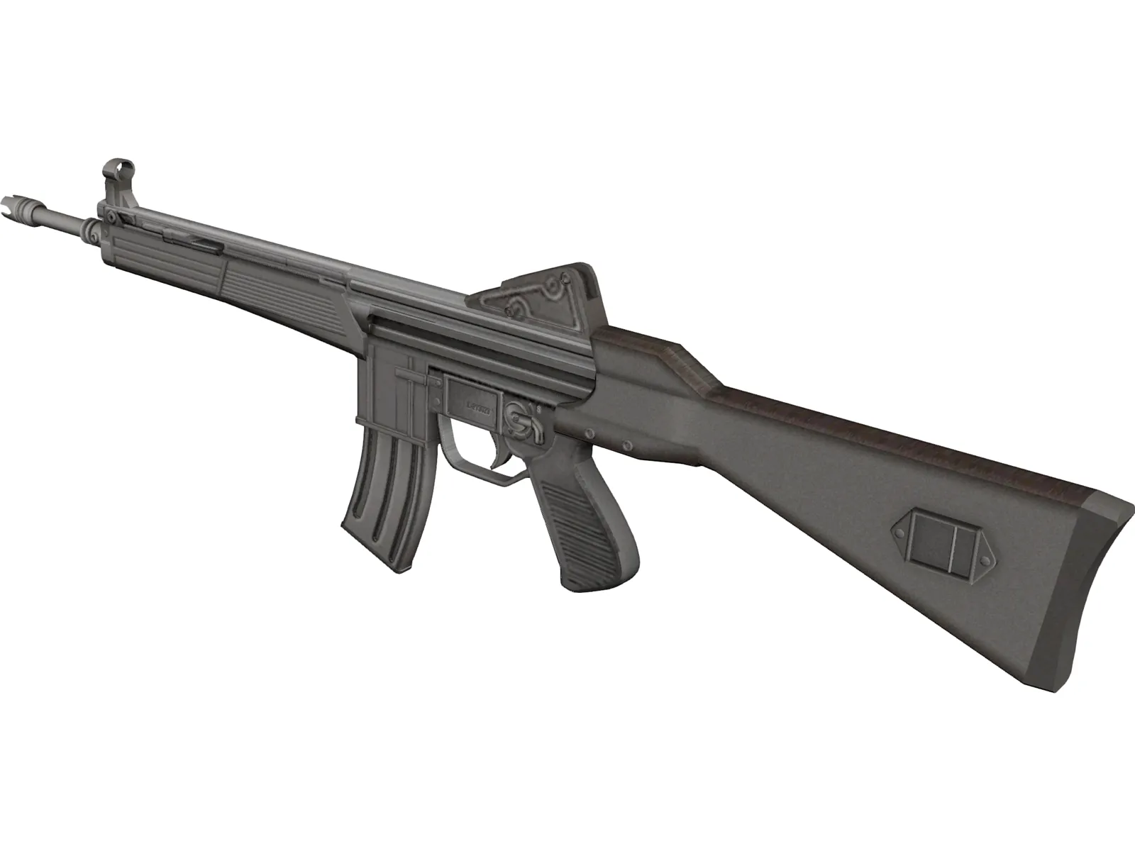 Stoner Rifle 3D Model main preview